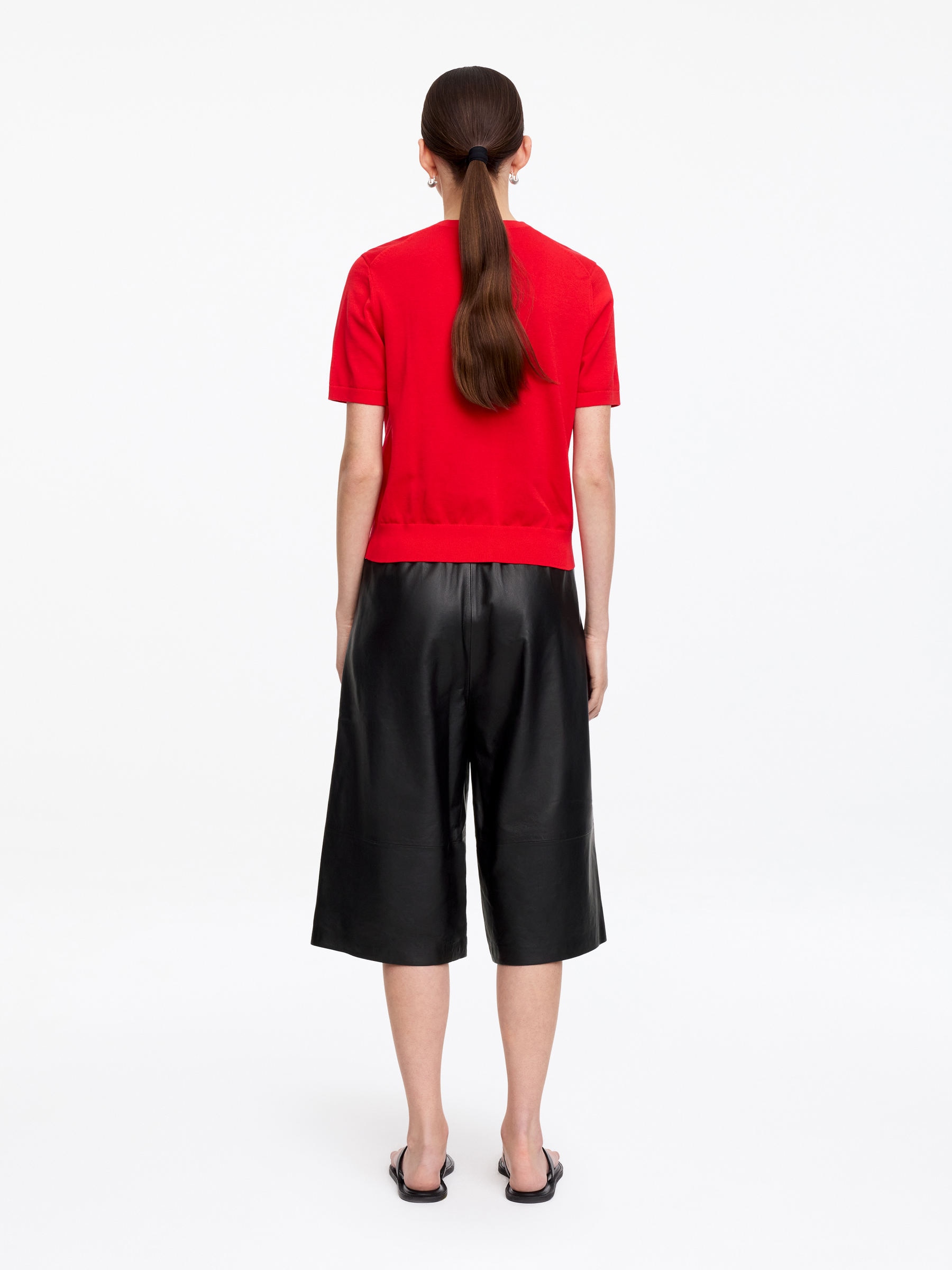 Leather Shorts - Black - Regular fit - Women - StillMedia/Lookbook - 6