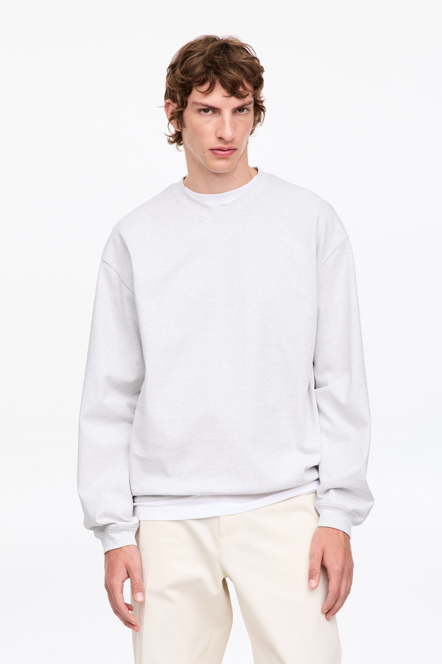 Sweatshirt - Gråmelerad - 1