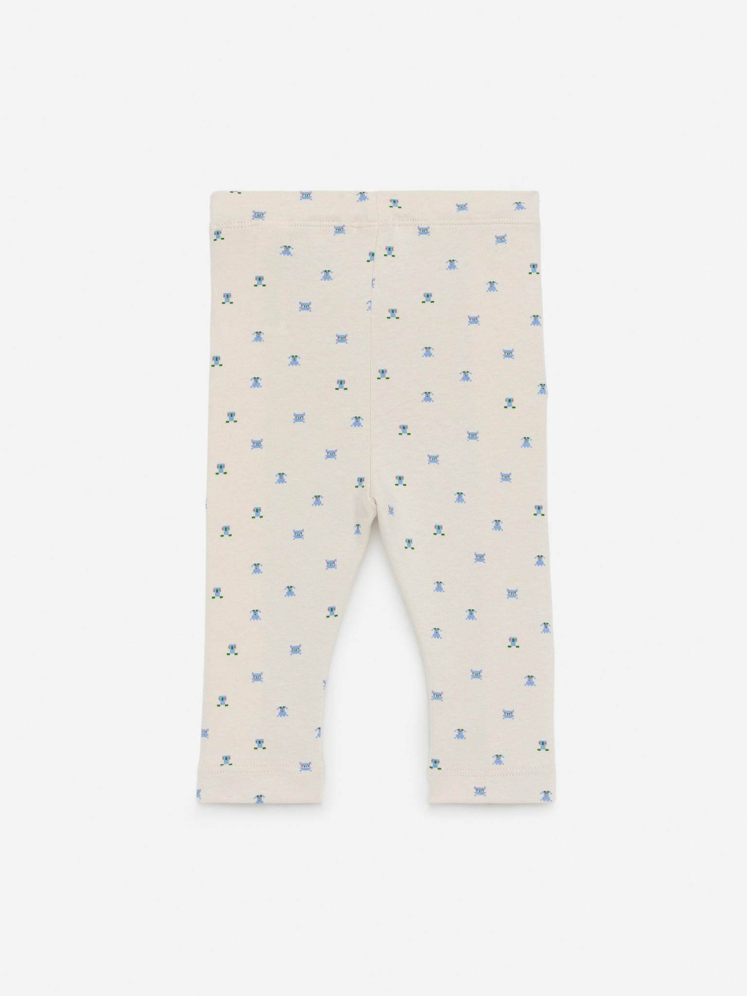 Legging en jersey - Écru/Monstres/Bleu clair chiné - 2