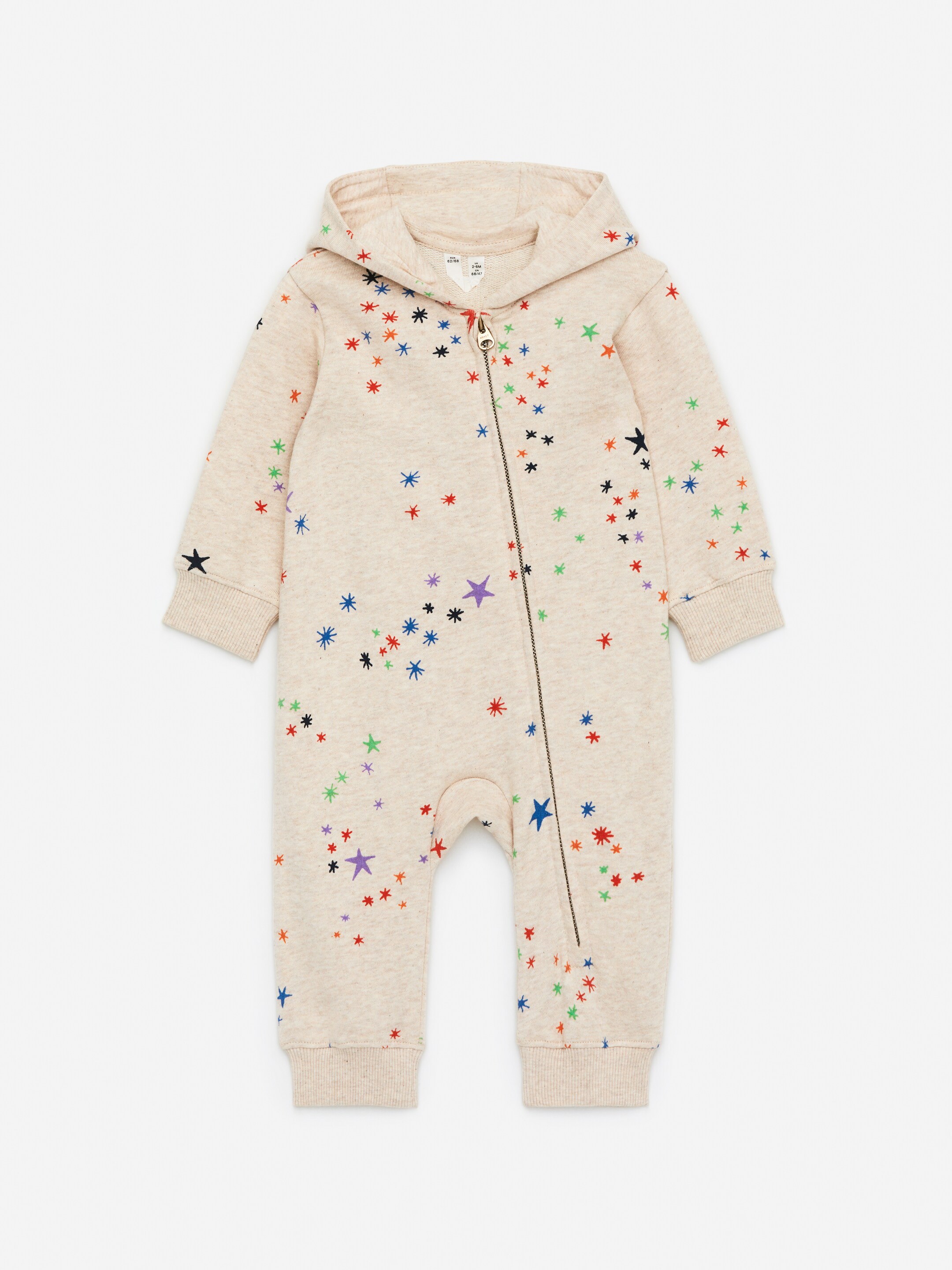 Visa större bild: Trikåoverall med huva - Beige/flerfärgad - BARN | H&M SE 1