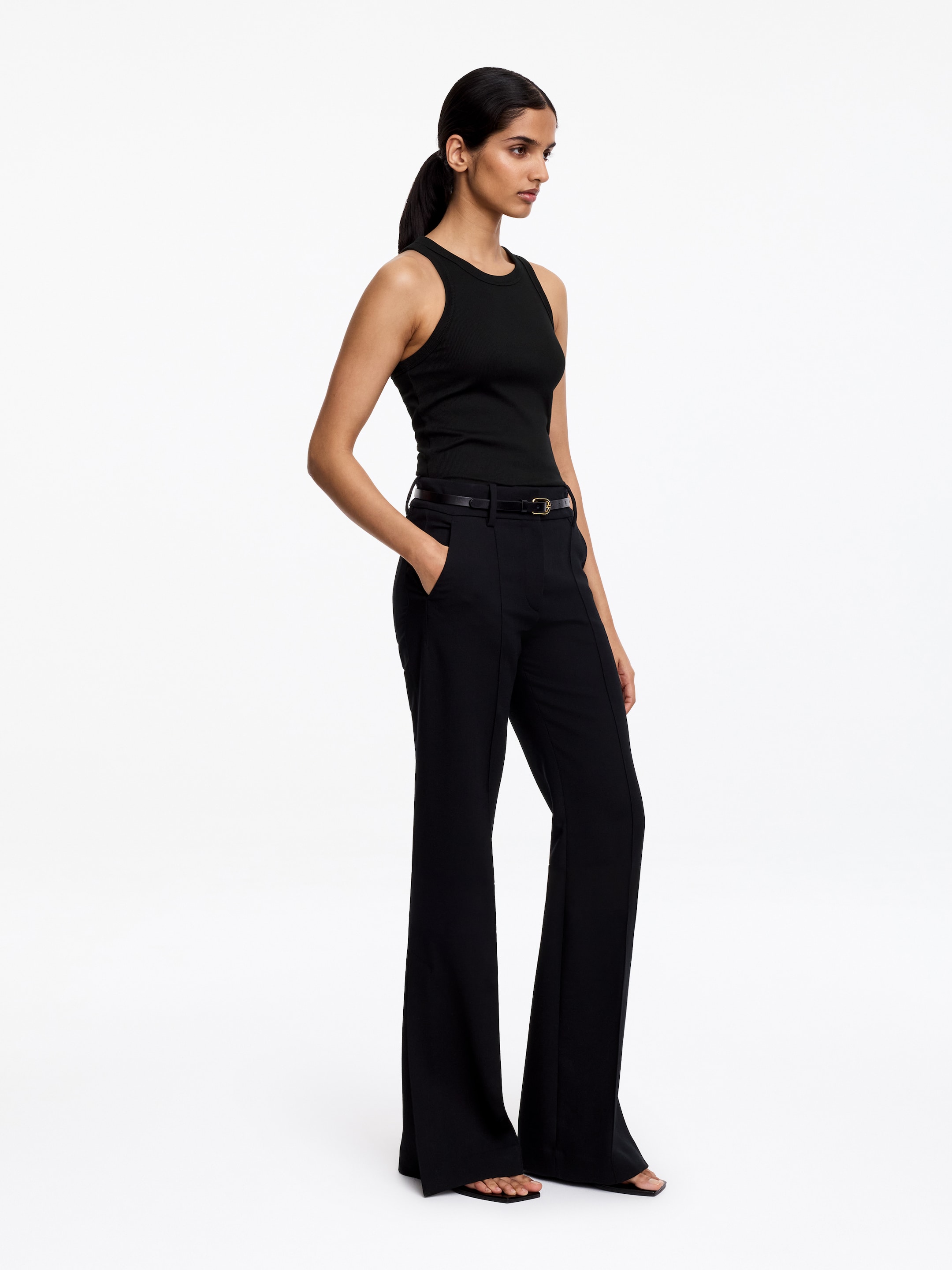 Débardeur côtelé dos nageur - Noir - Regular fit - Femme - StillMedia/Lookbook - 4