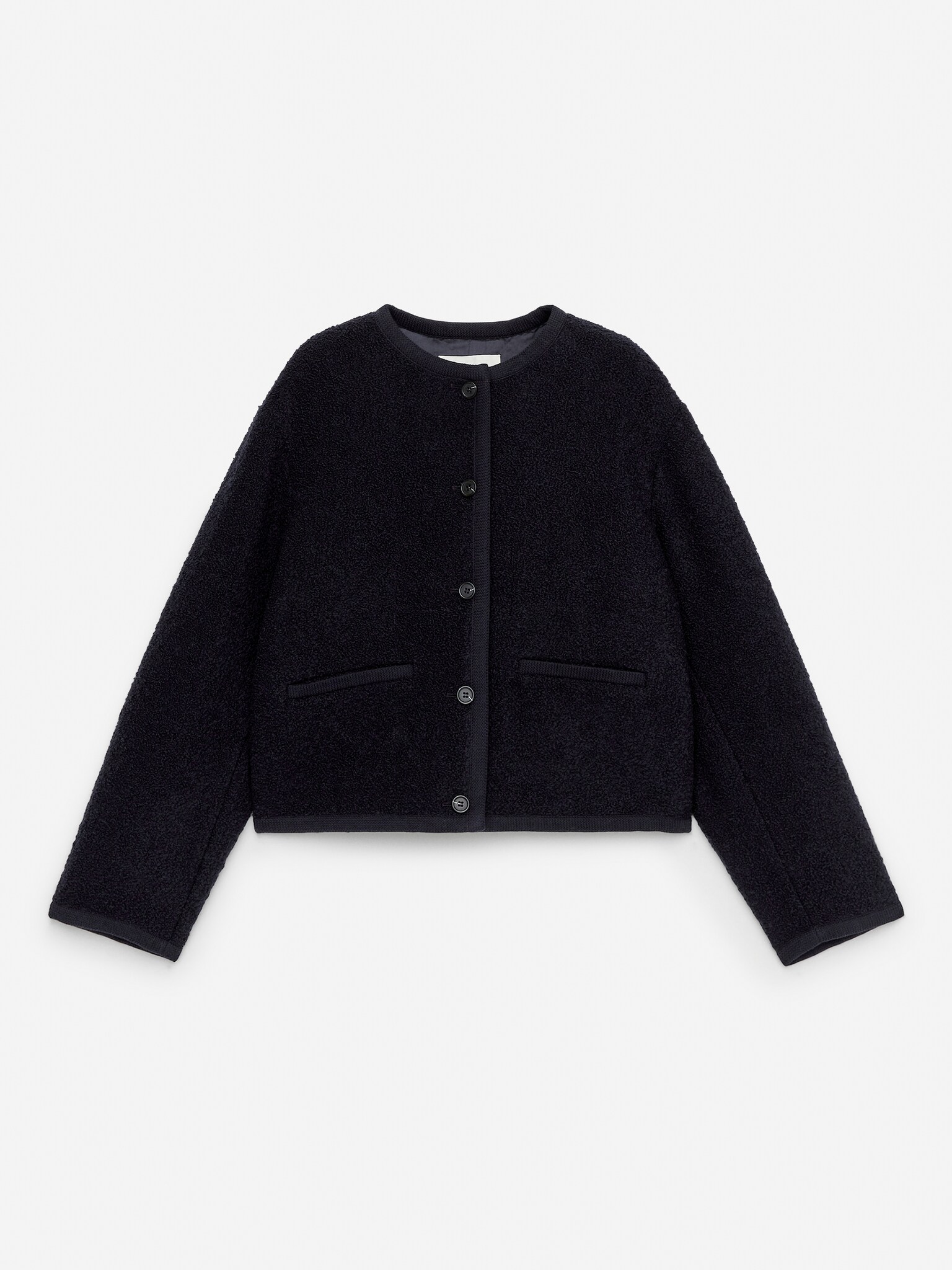 Chaqueta en mezcla de lana y alpaca - Azul oscuro