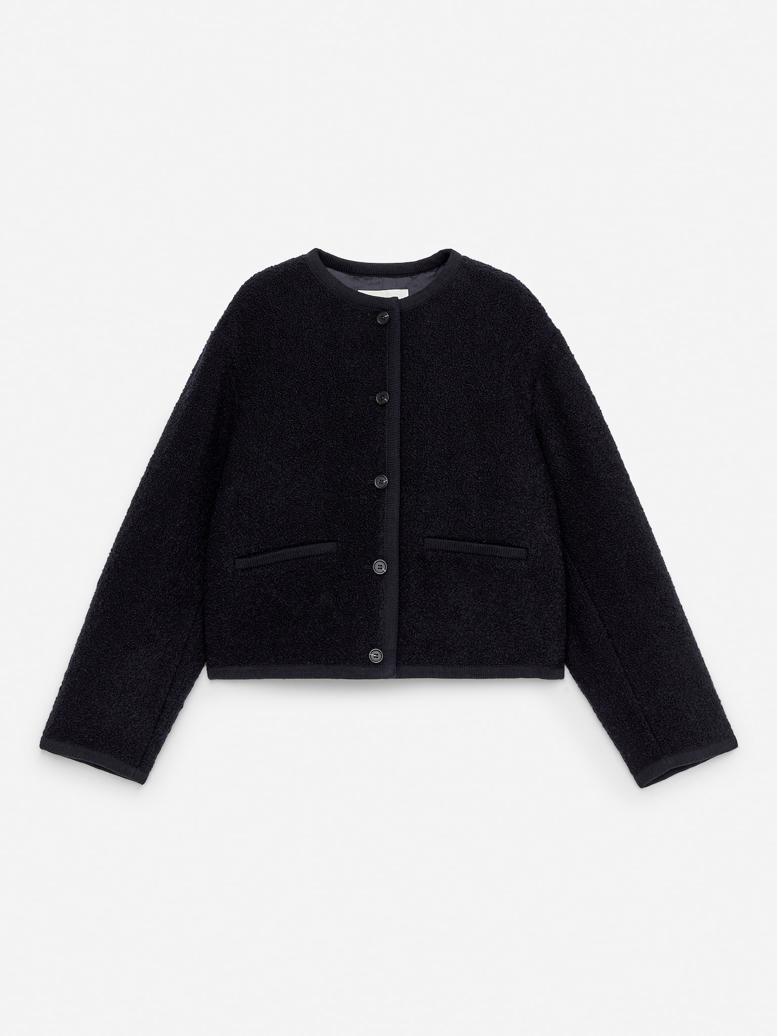Chaqueta en mezcla de lana y alpaca - Azul oscuro