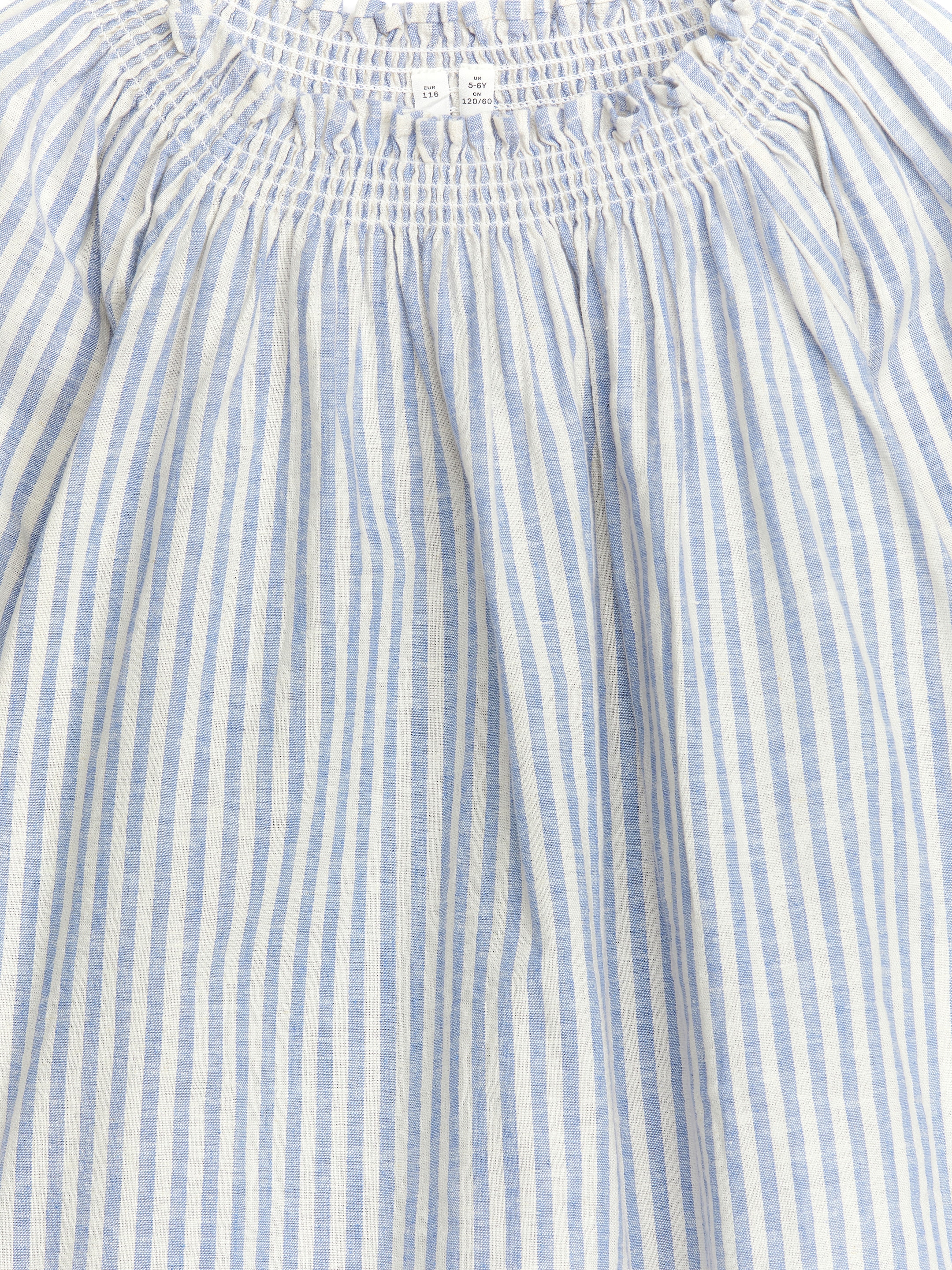 Gathered Linen Blouse - Blue/Off White - Oversized - children - StillMedia/DescriptiveDetail - 1