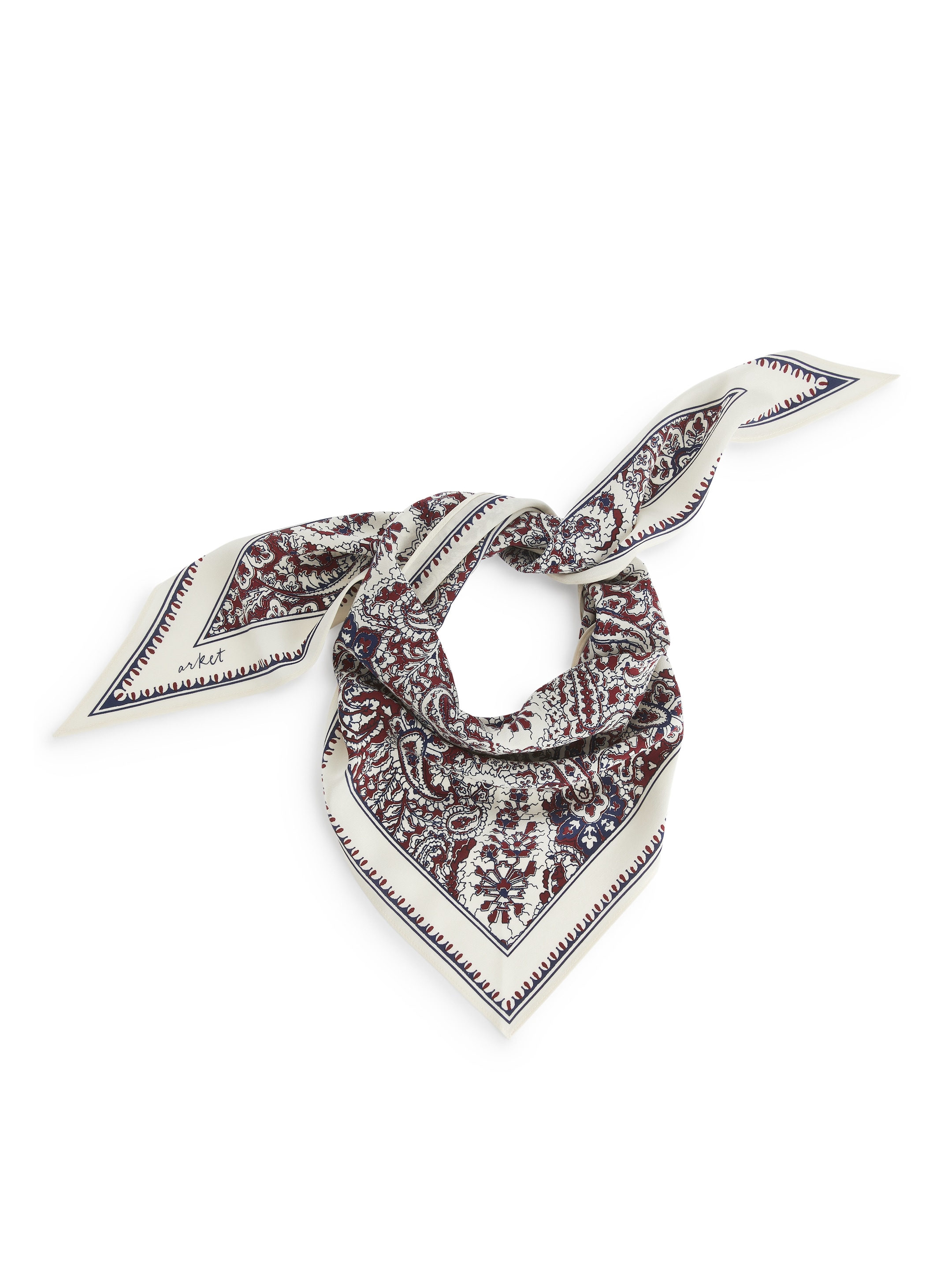 View larger image: Triangle Silk Scarf - White/Multi Colour - Ladies | H&M GB 1