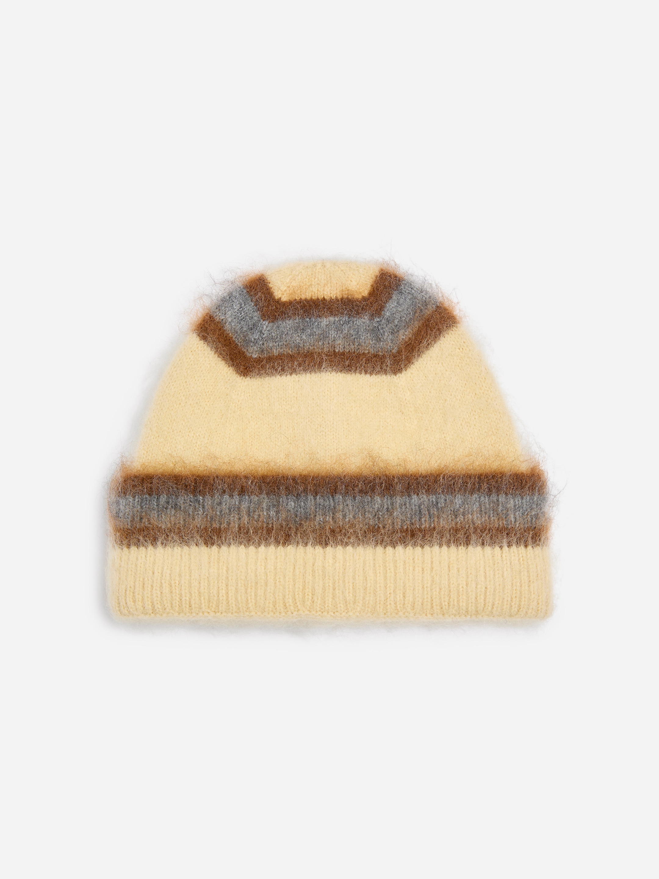 Striped Fold-Up Beanie-Yellow-20334