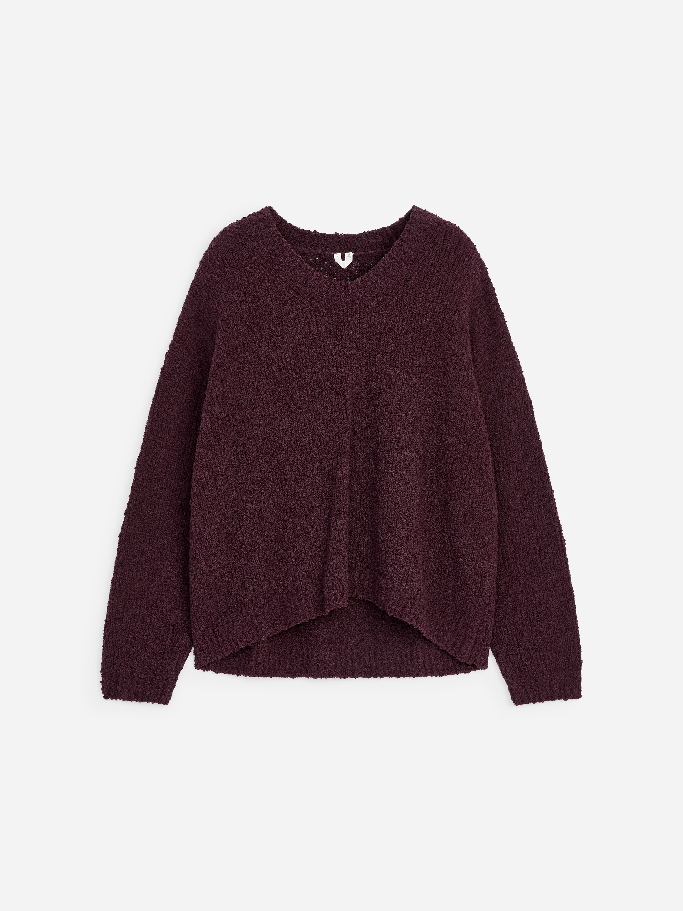 Cotton-Blend Bouclé Jumper - Plum/Off White