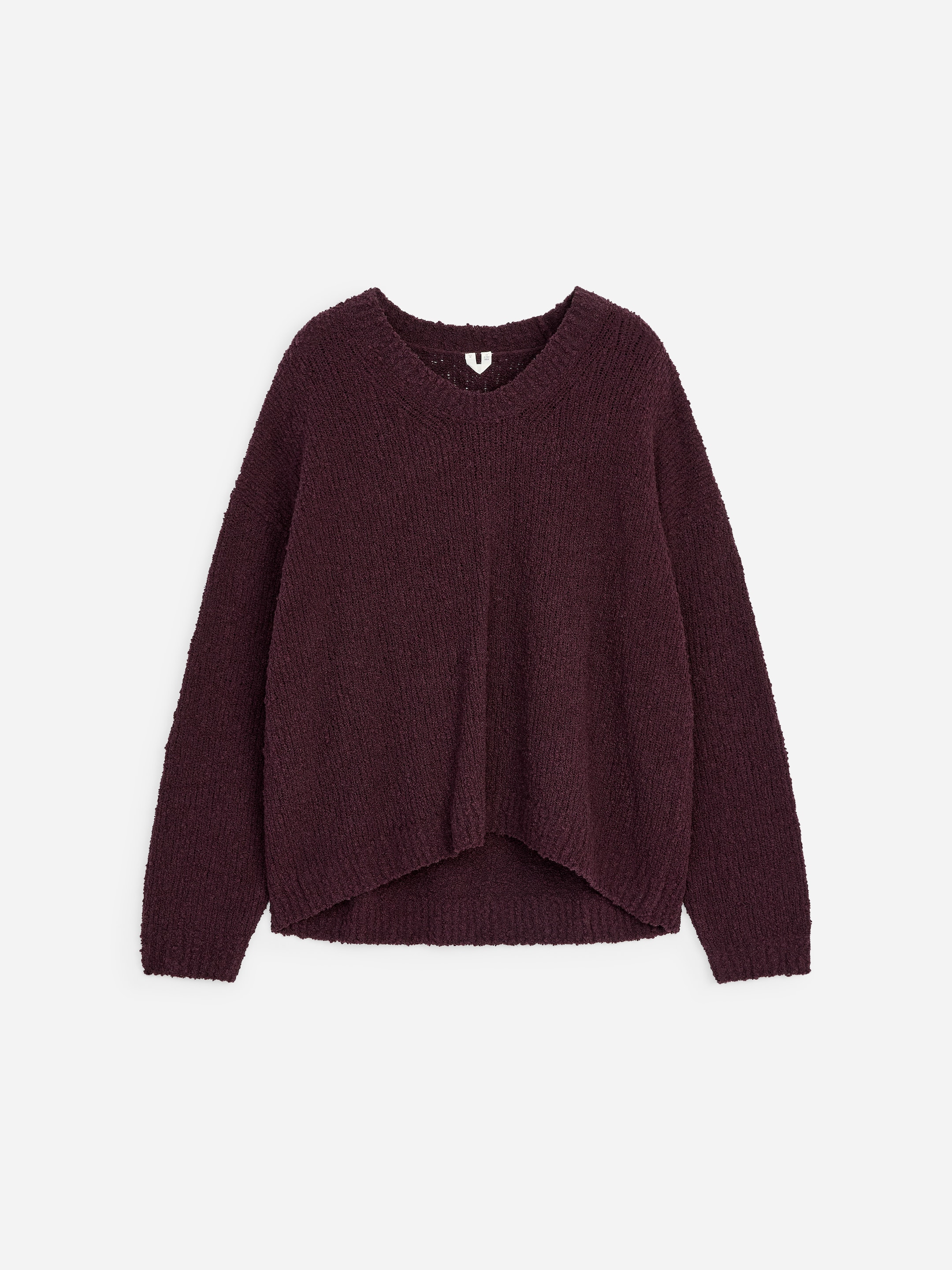 Boucléstickad tröja - Plommon - Loose fit - Women - StillMedia/DescriptiveStillLife - 1
