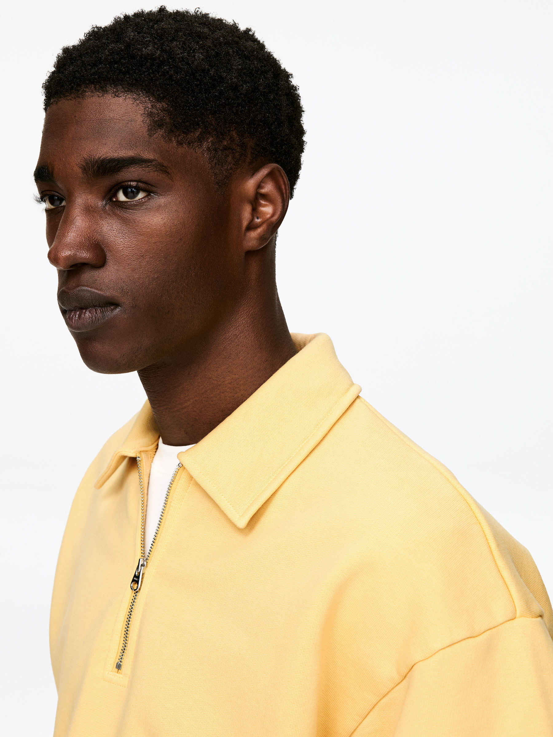 Half Zip Polo Shirt - Faded Yellow - Regular fit - Men - StillMedia/Lookbook - 5