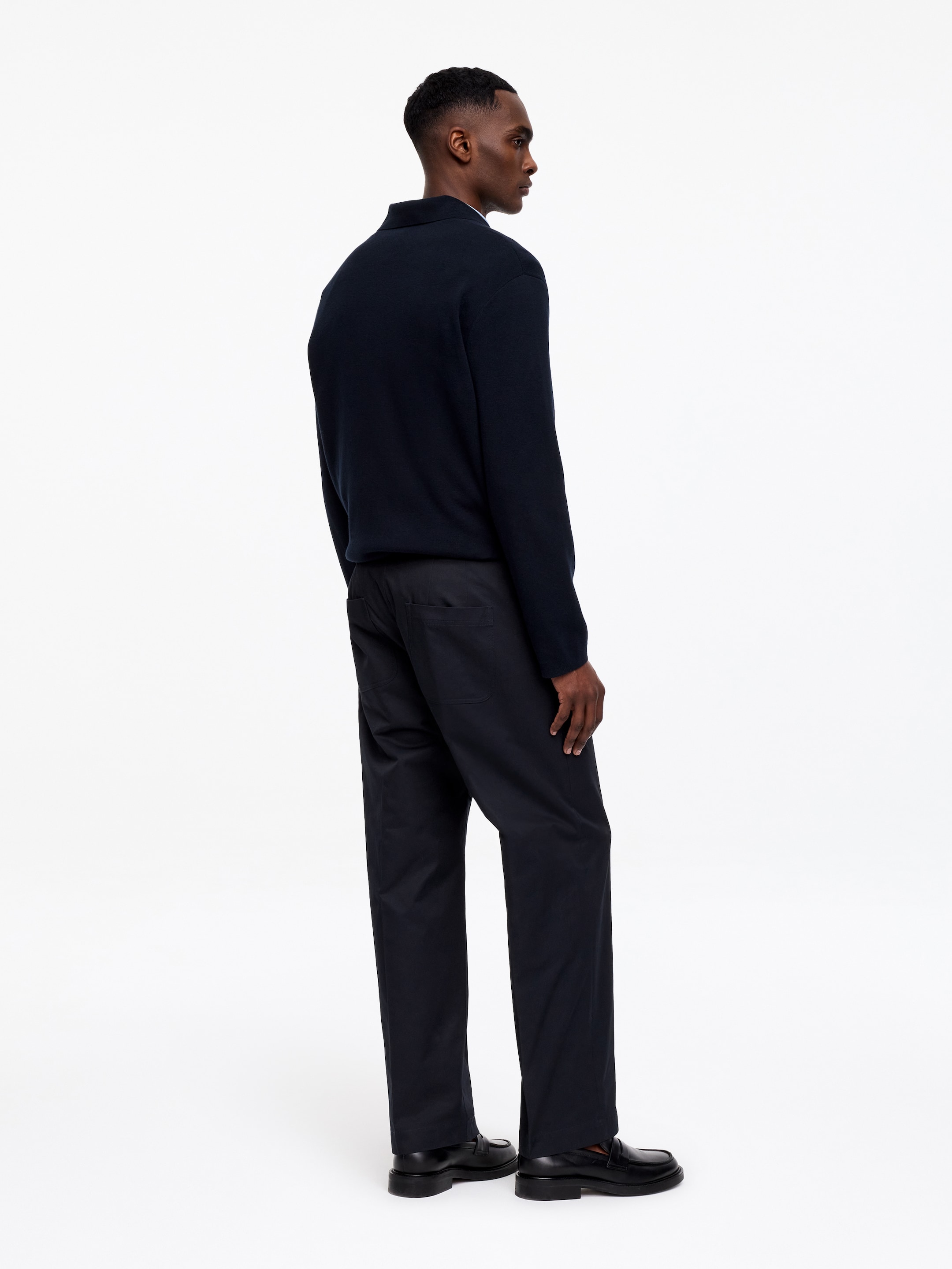 Relaxed Cotton Twill Trousers - Dark Blue - Relaxed fit - Men - StillMedia/Lookbook - 3