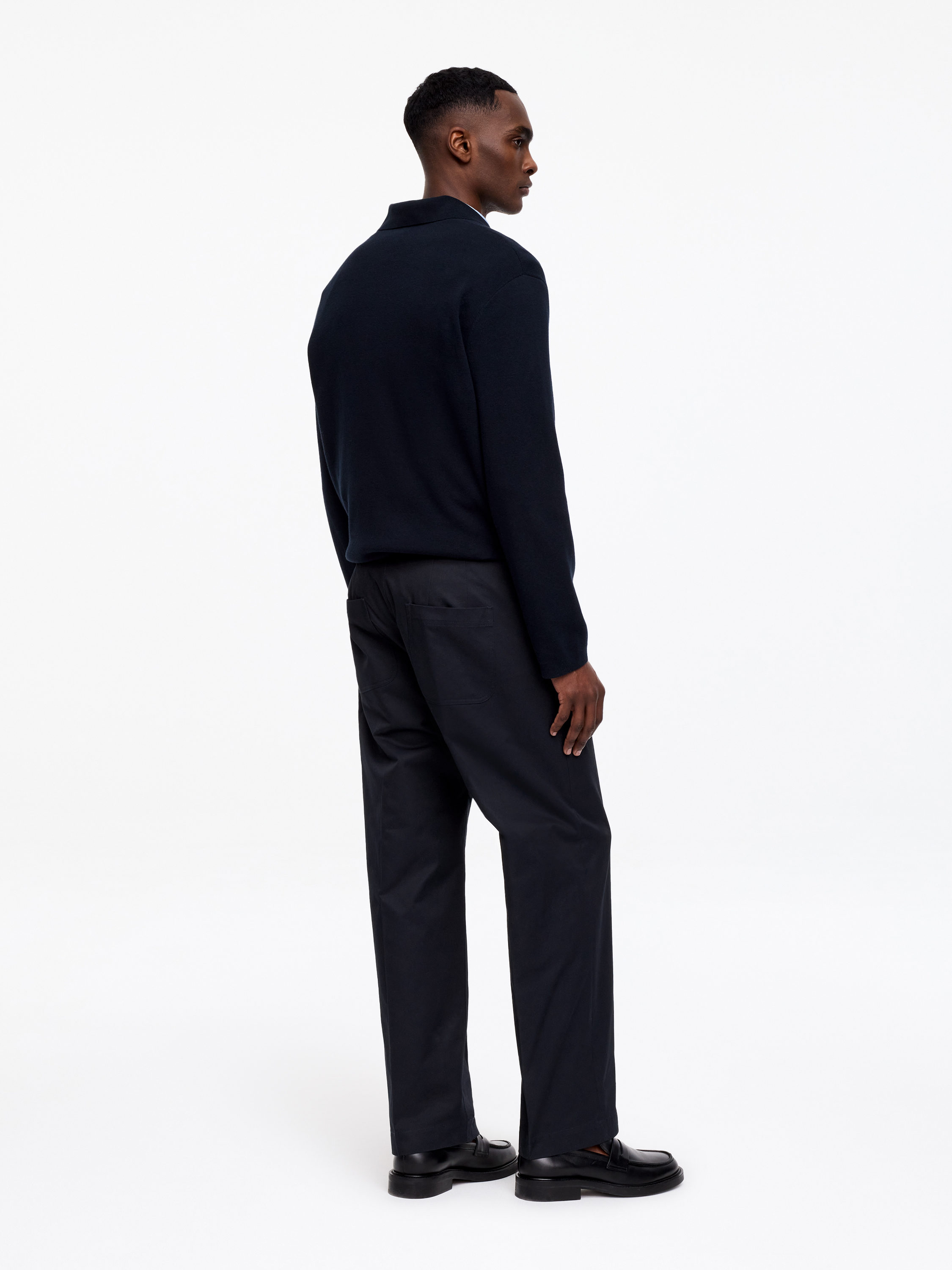 Relaxed Cotton Twill Trousers – Dark Blue – Men – ARKET GB