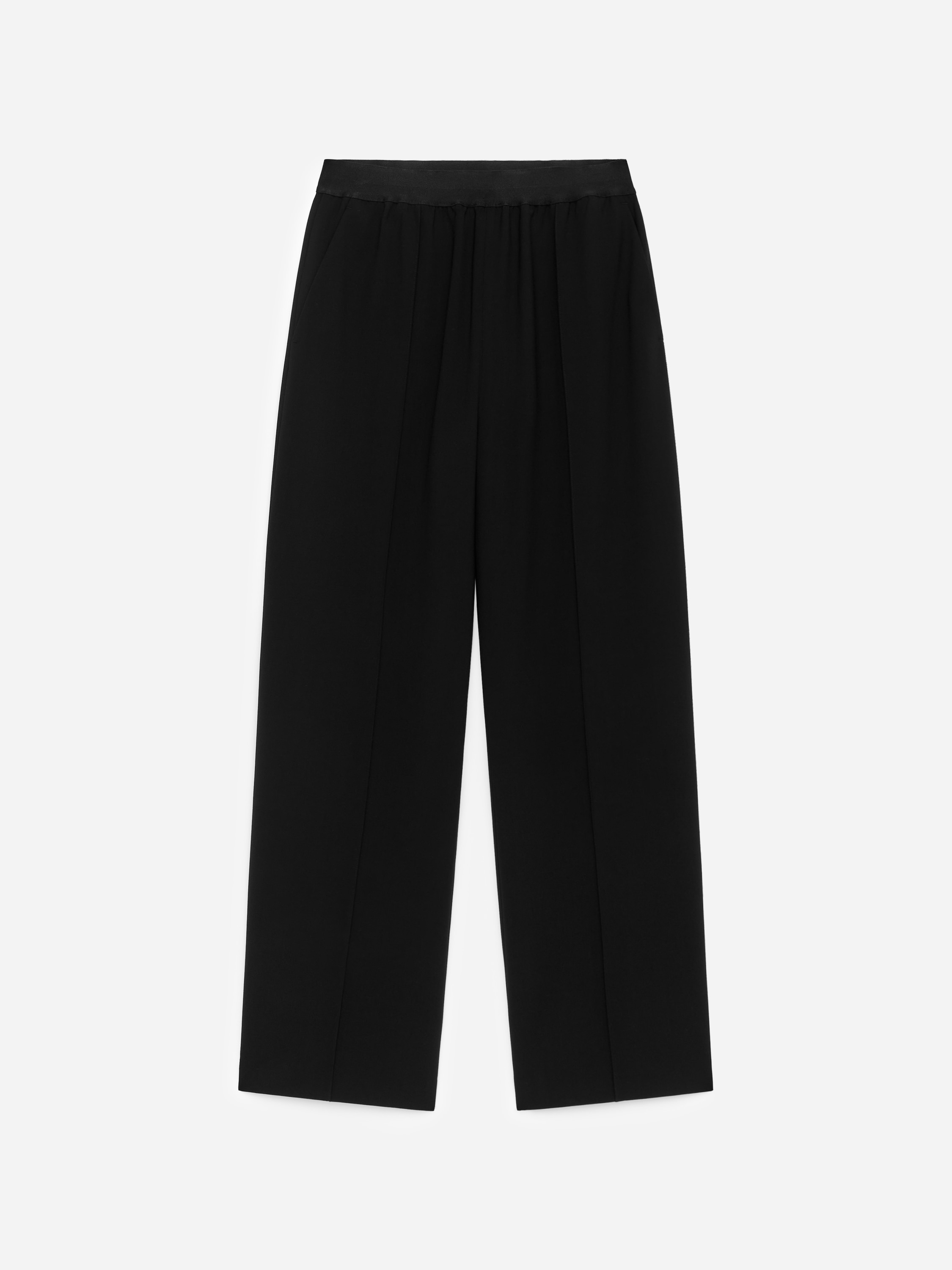 Pantalones de sarga con cintura elástica - Negro