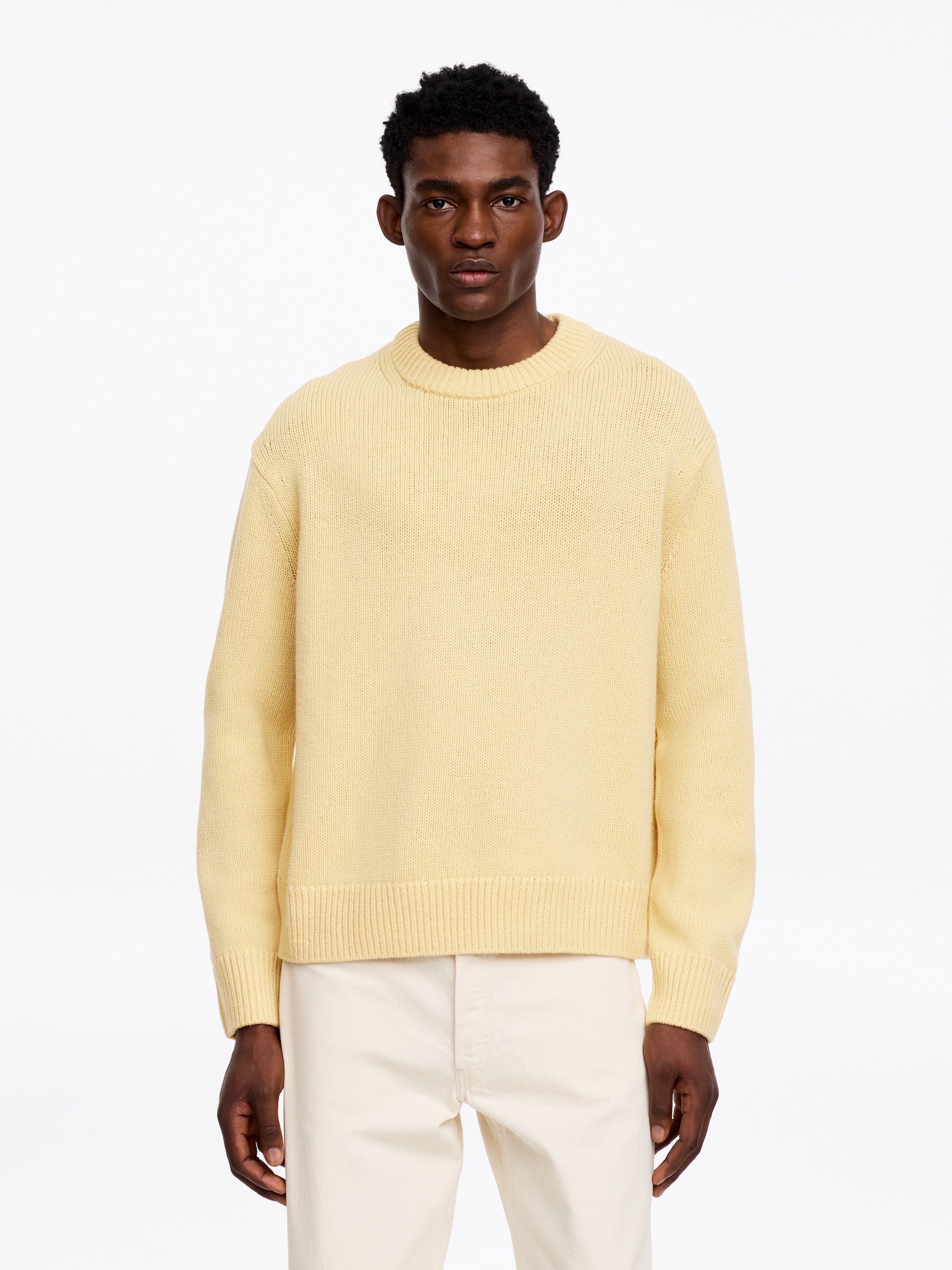 Maglione in lana pesante-Yellow-19581