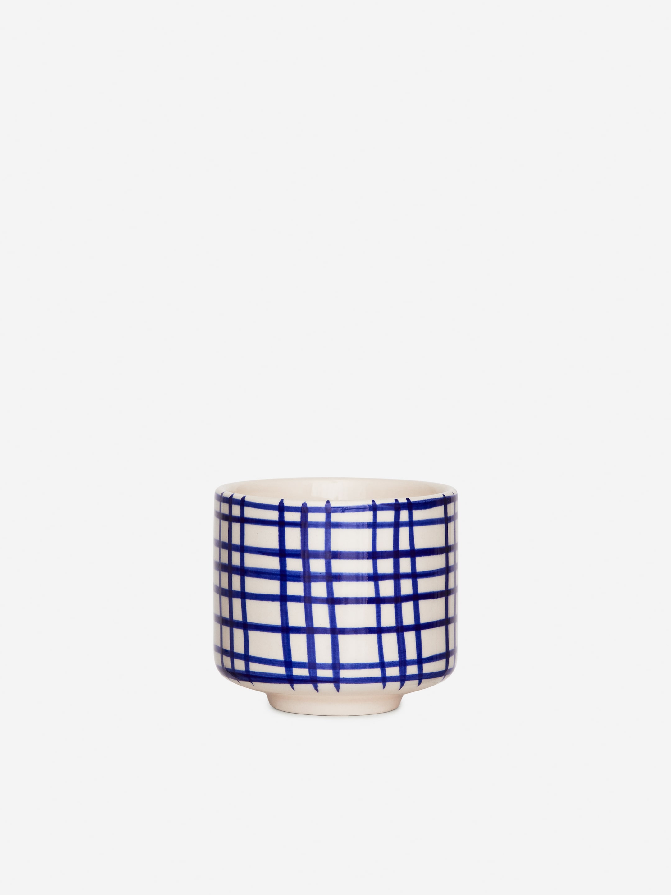 Grotere afbeelding bekijken: Stoneware Cups Set of 2 - Blue Checks - HOME | H&M BE 2