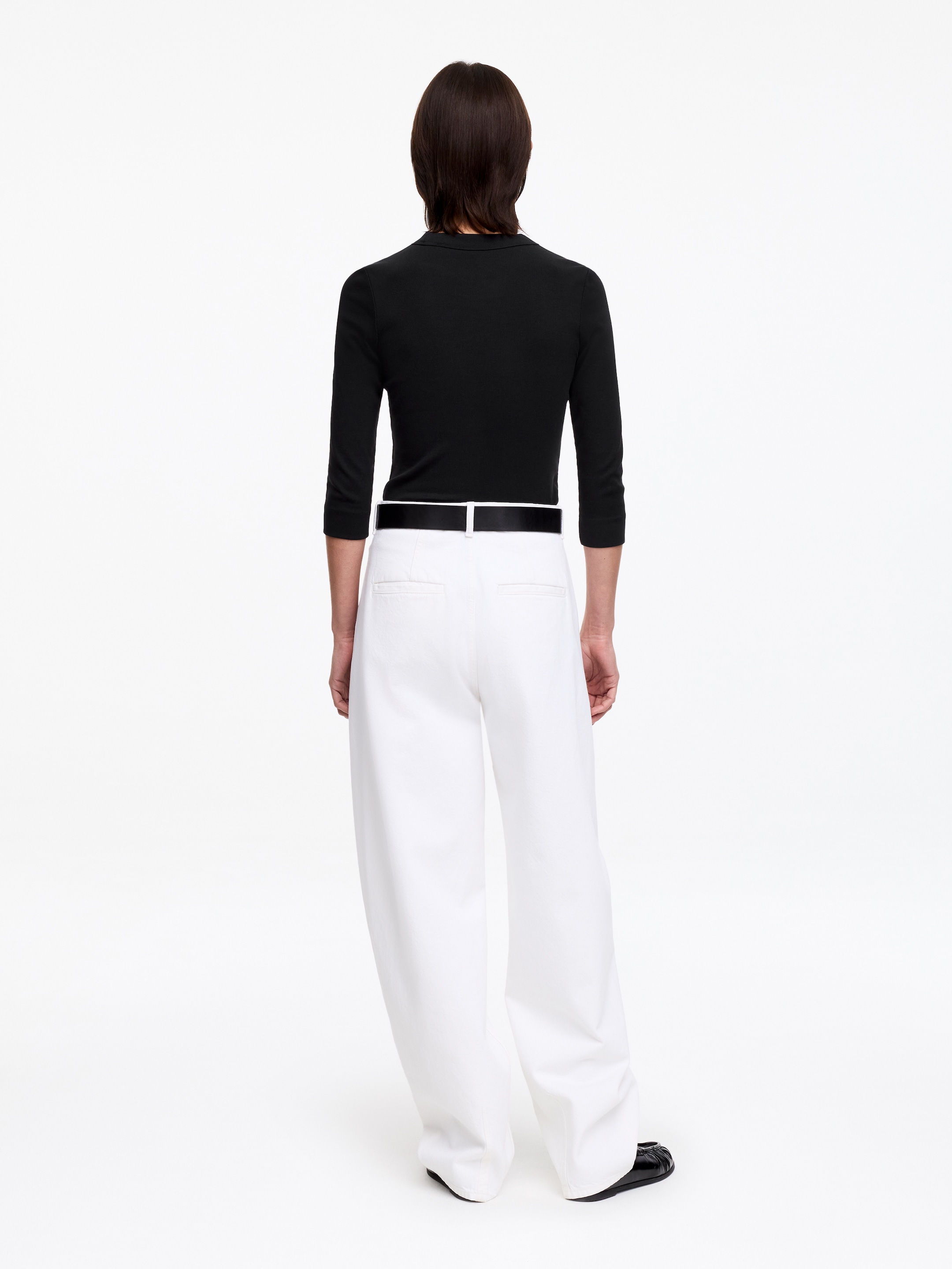 Camiseta de canalé ajustada - Negro - Corte ajustado - Women - StillMedia/Lookbook - 6