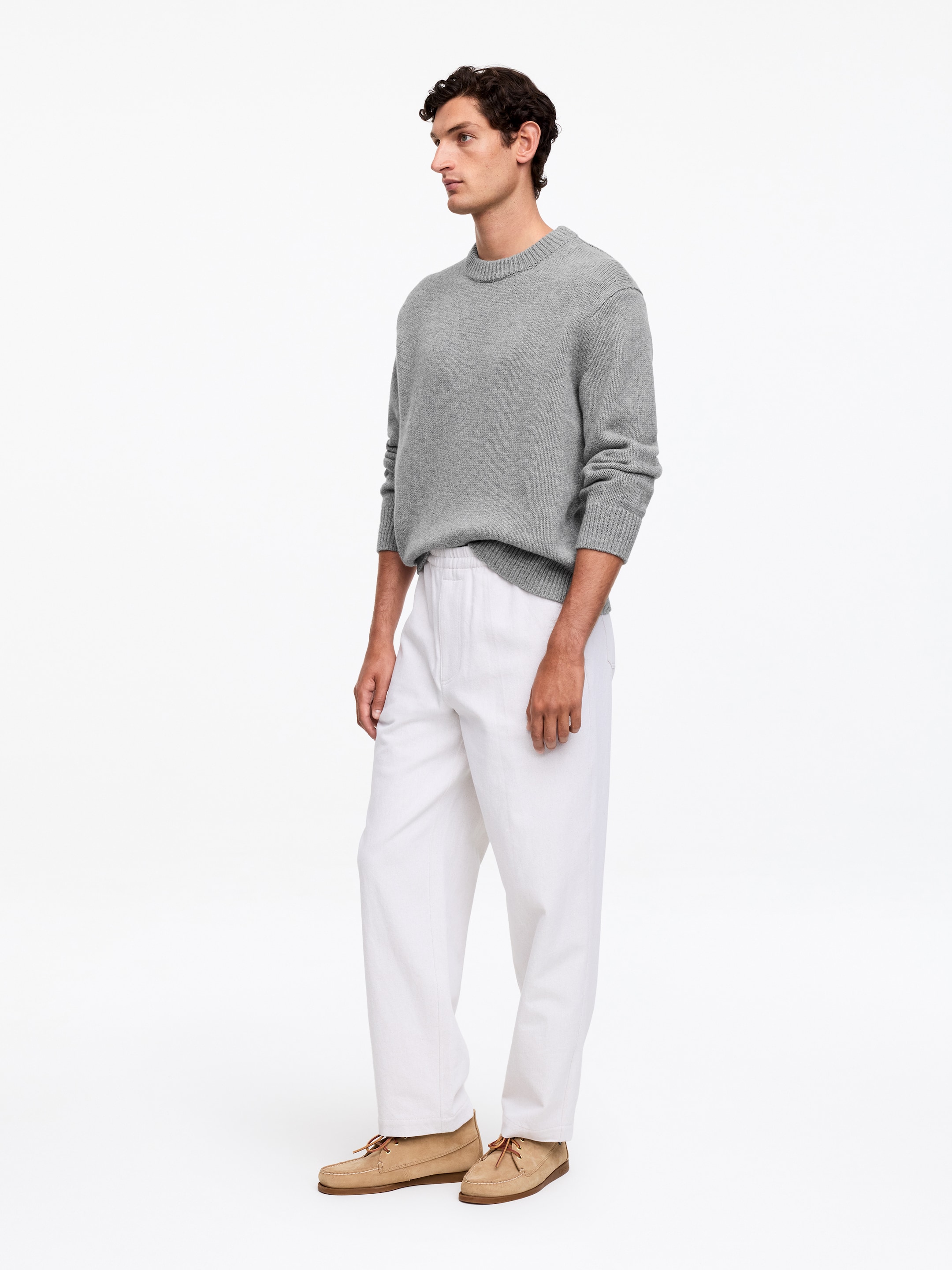 Pullover aus schwerem Wollstrick - Hellgrau meliert - Relaxed Fit - Herren - StillMedia/Lookbook - 7