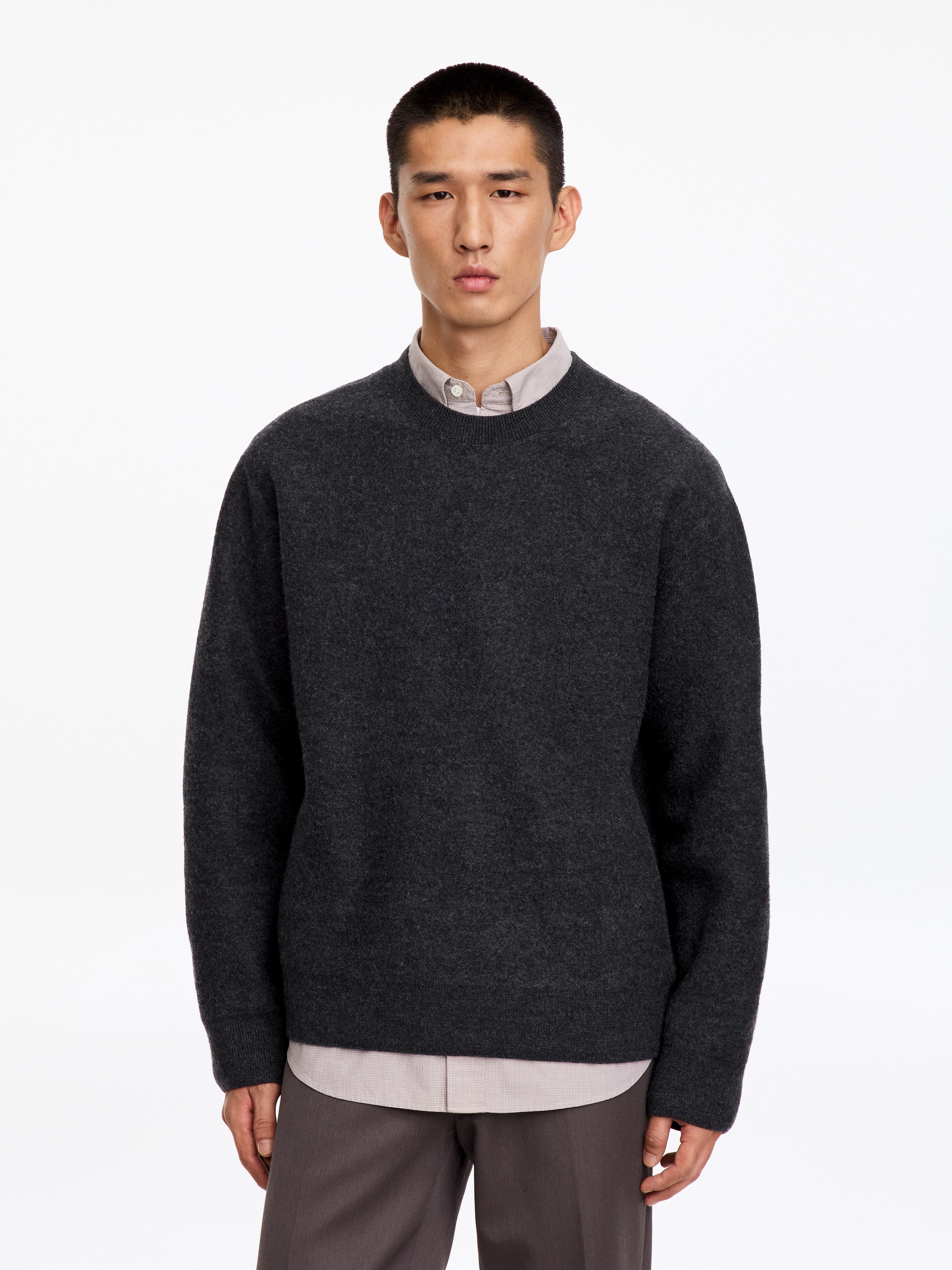 Boiled-Wool Jumper-Grey-20688