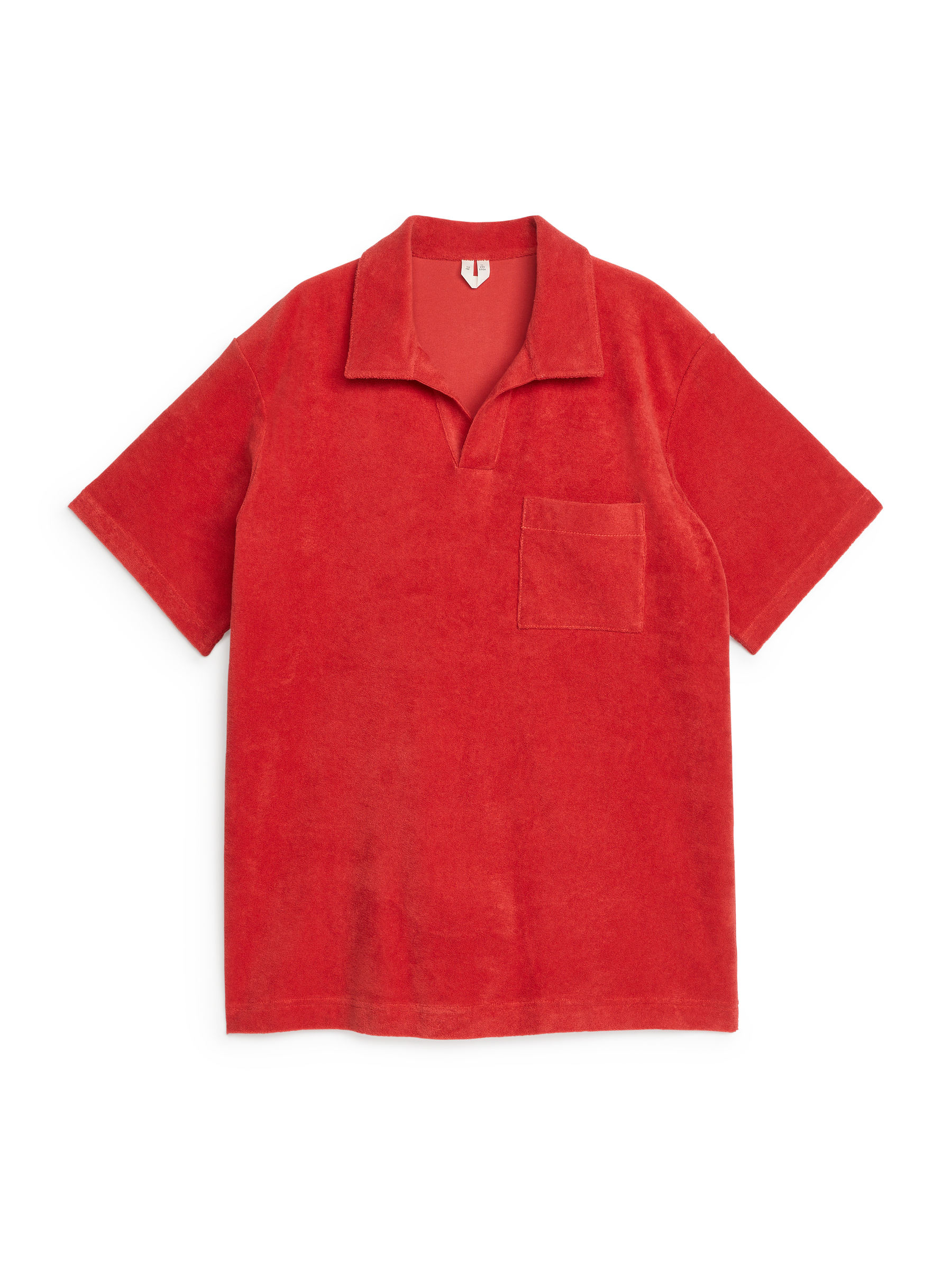 Cotton Towelling Polo Shirt - Red - Regular fit - Men - StillMedia/DescriptiveStillLife - 1