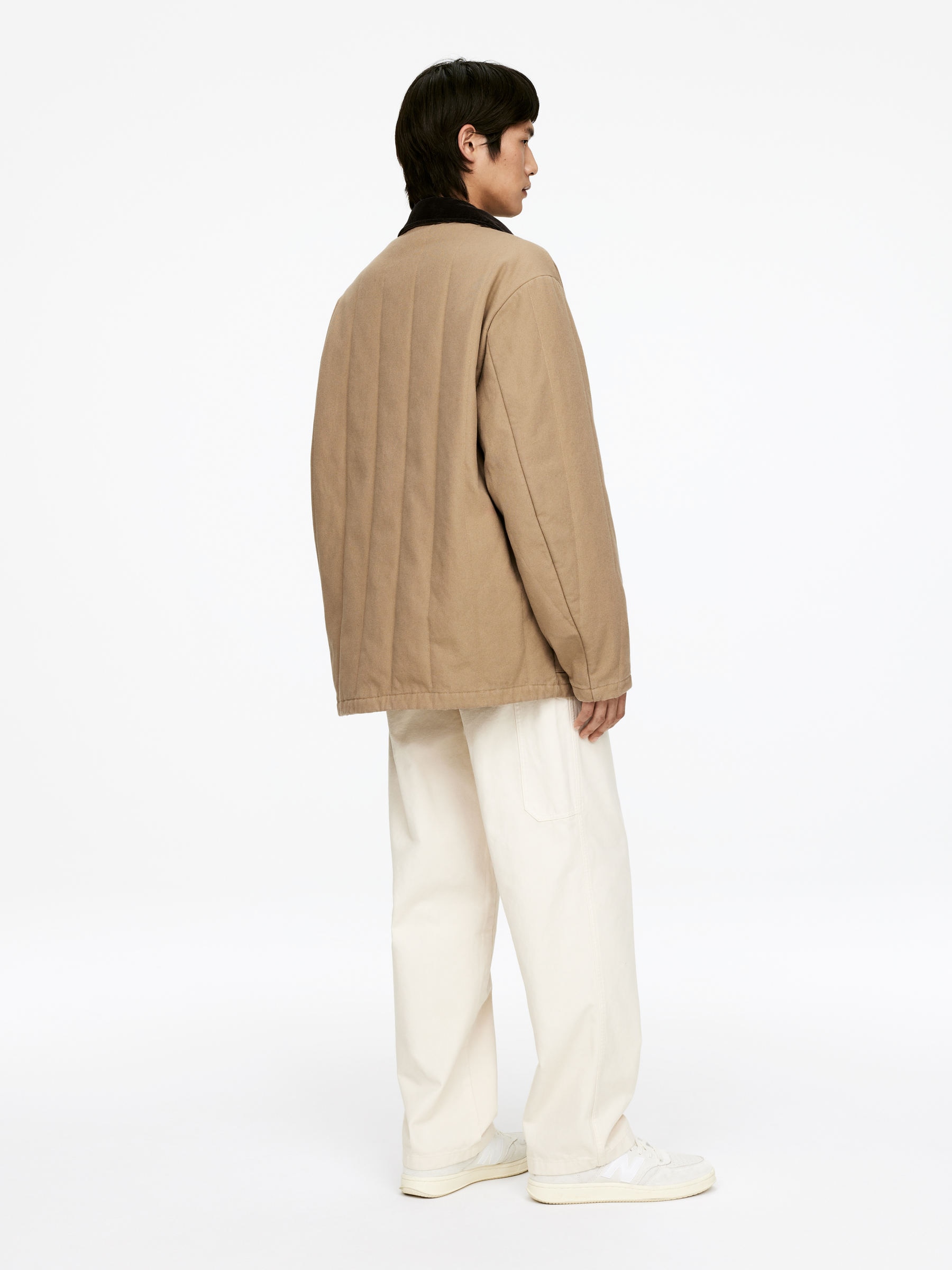 Quilted Canvas Jacket - Dark Beige - Loose fit - Men - StillMedia/Lookbook - 7