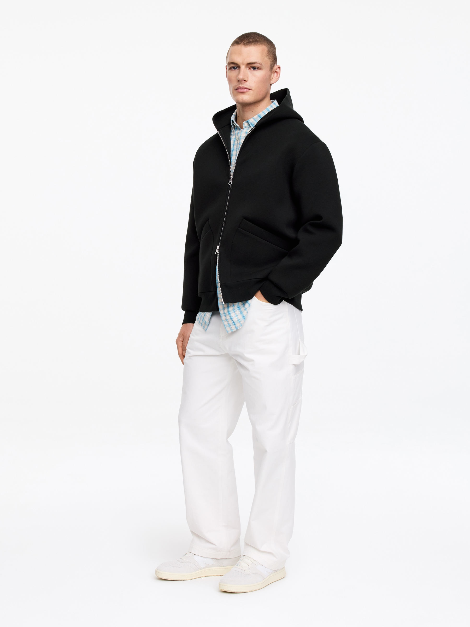 Scuba Zip Hoodie - Black - Relaxed fit - Men - StillMedia/Lookbook - 13