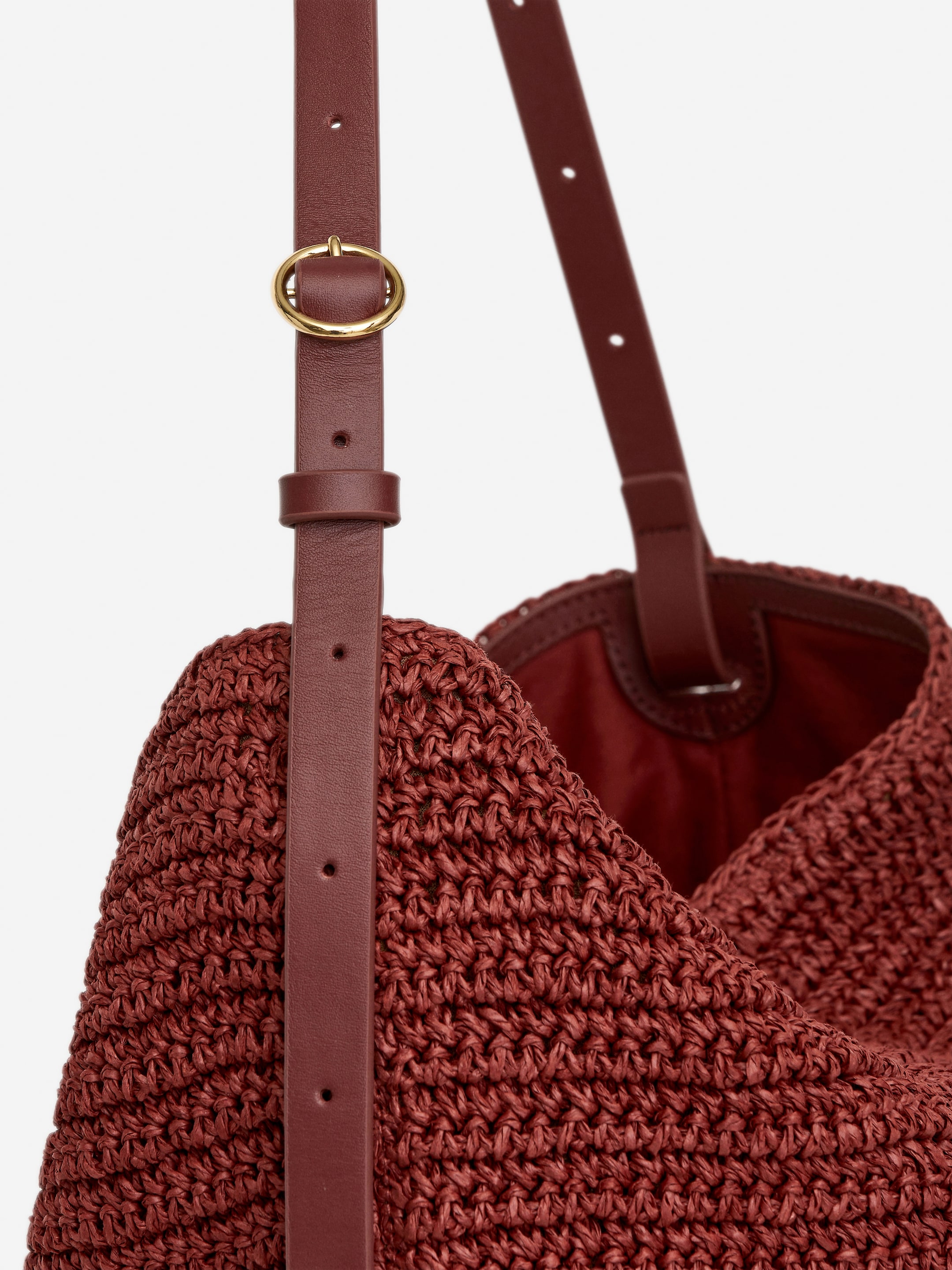 Grotere afbeelding bekijken: Gevoerde tas van stro - Reddish Brown - DAMES | H&M BE 7