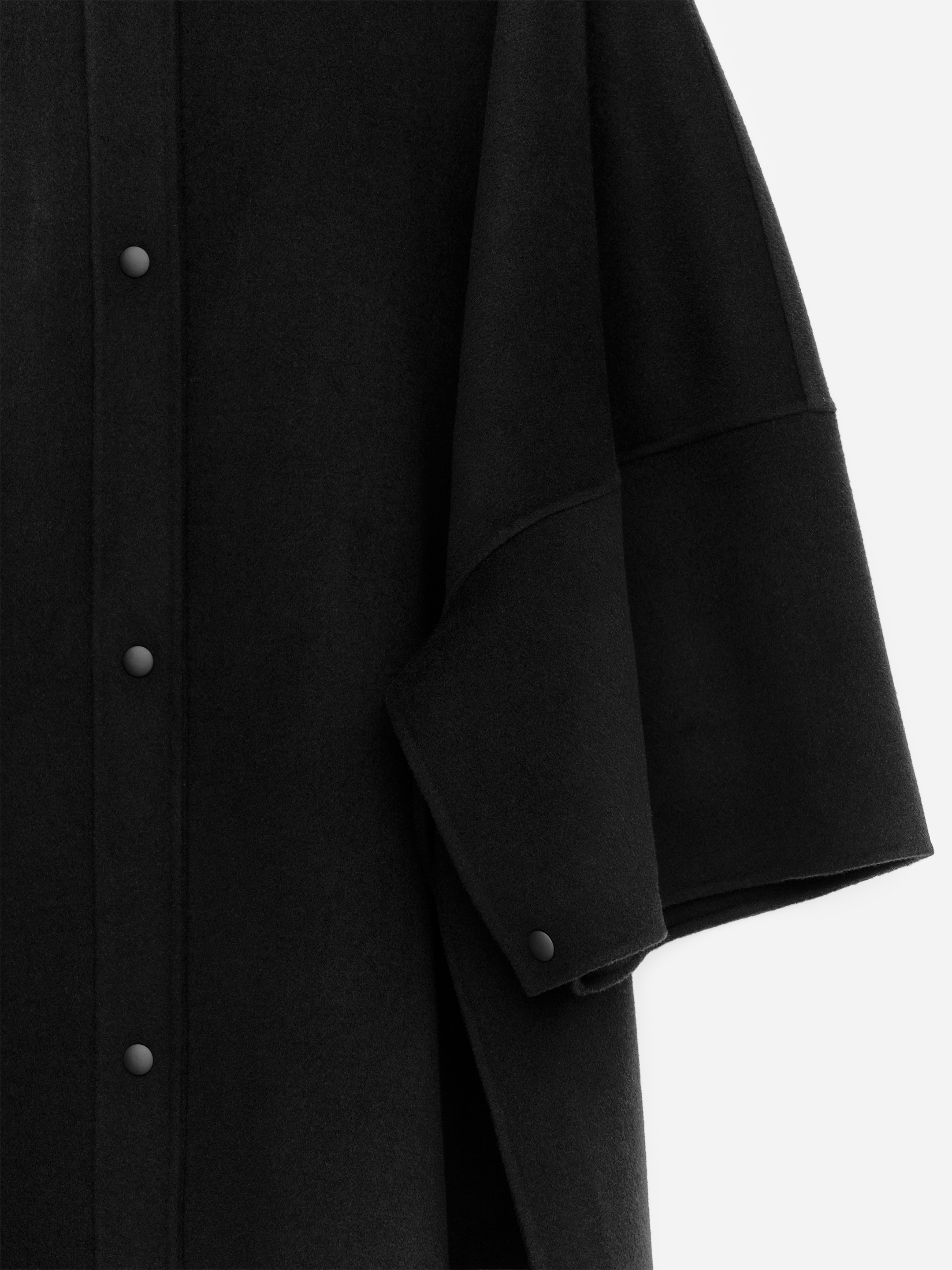 Cape en laine mélangée doublée - Noir - Oversized - Femme - StillMedia/DescriptiveDetail - 5