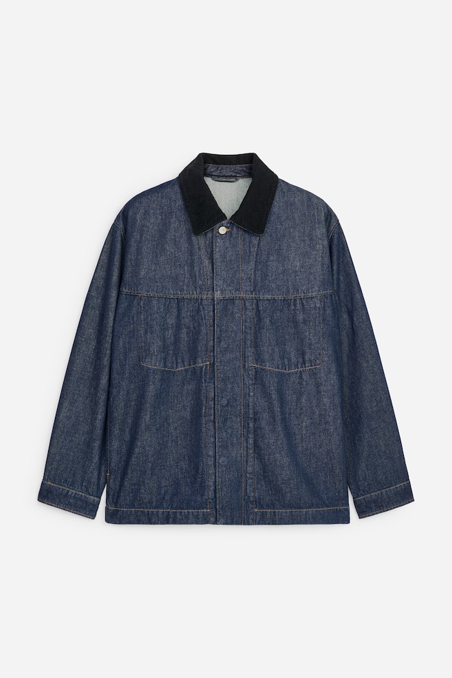 Denim jack in railway-stijl - Donkerblauw - 1
