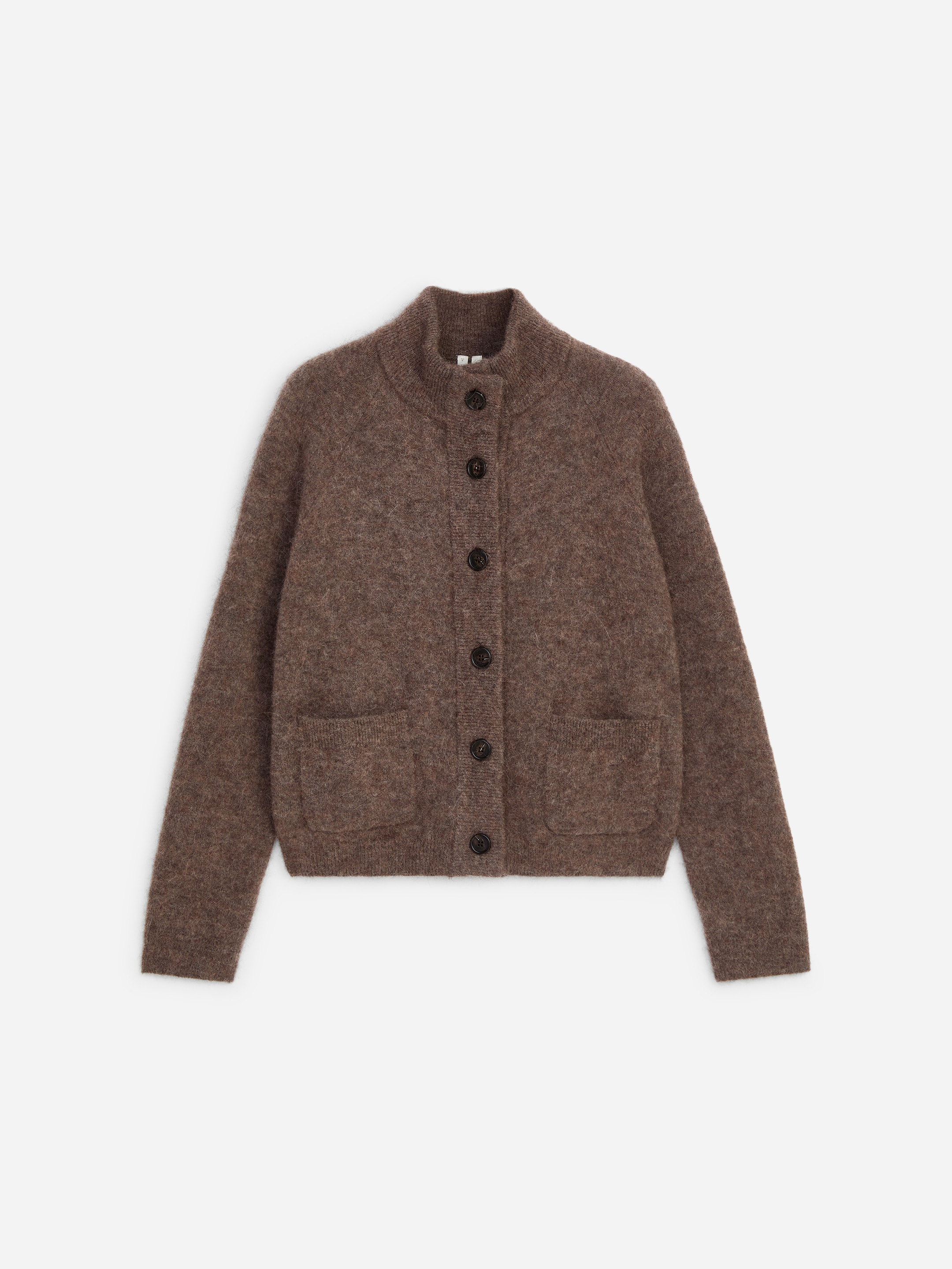 Alpaca-Wool Blend Cardigan - Dark Taupe - Loose fit - women - StillMedia/DescriptiveStillLife - 1