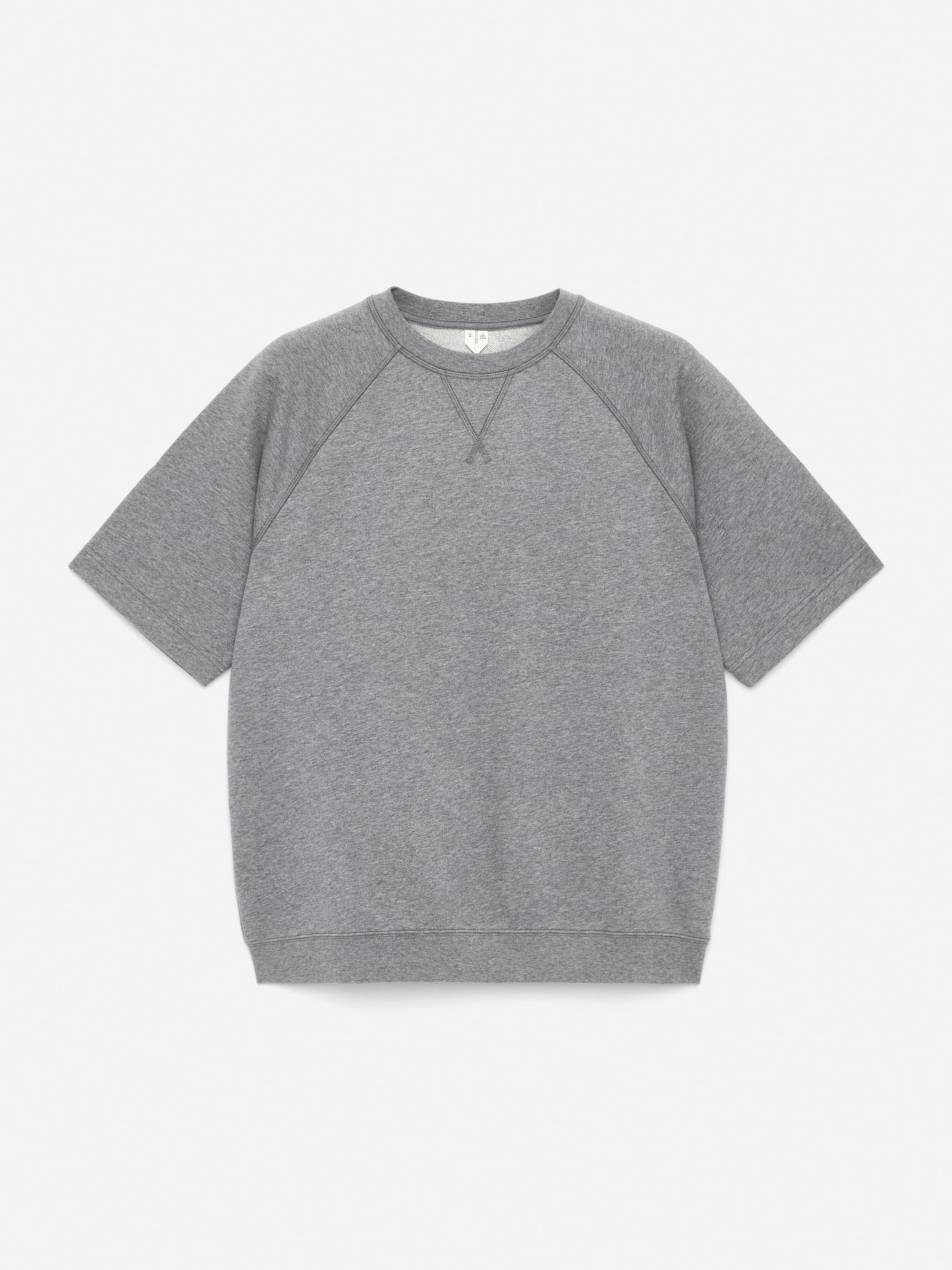 Sudadera de manga corta - Gris jaspeado/Azul oscuro