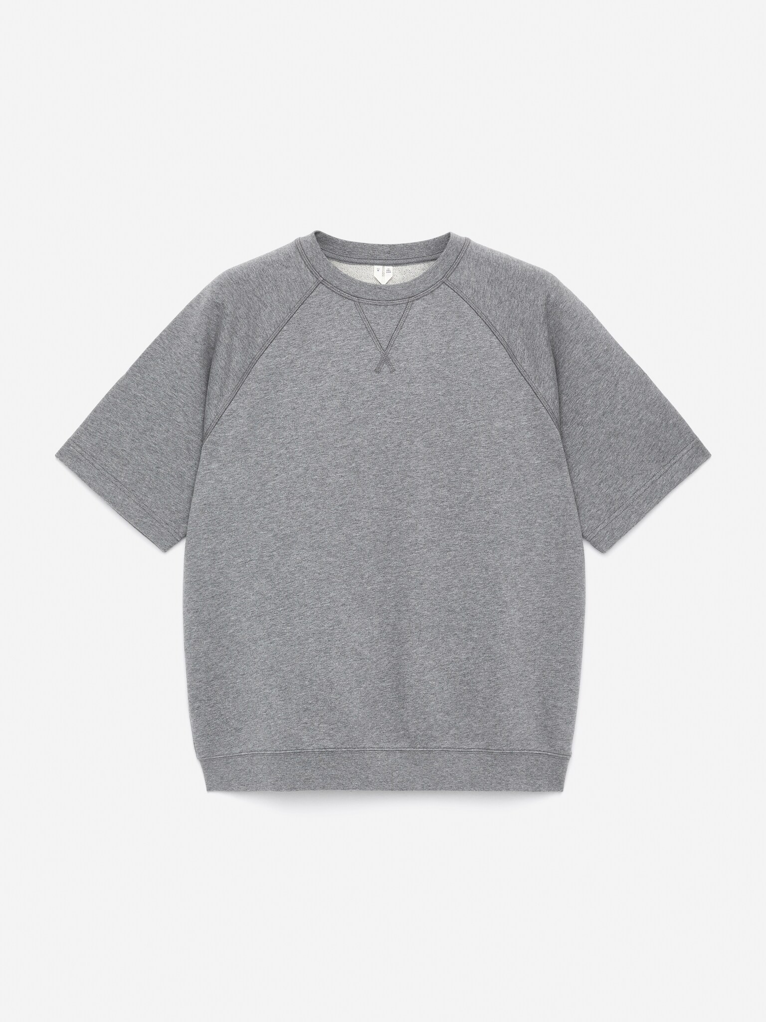 Sweat à manches courtes - Gris chiné/Bleu foncé - 2