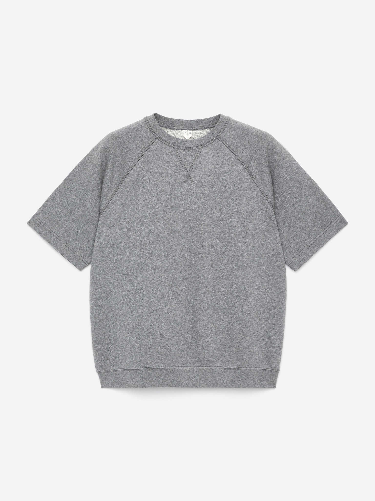 Sudadera de manga corta - Gris jaspeado/Azul oscuro - 2