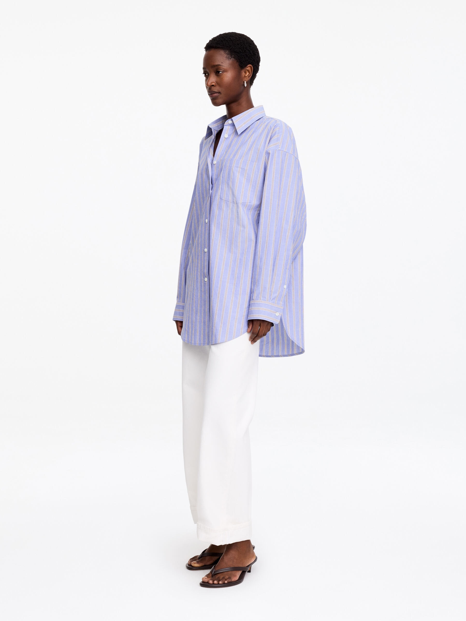 Oversized Batwing Shirt - Blue - Oversized - Women - StillMedia/Lookbook - 3