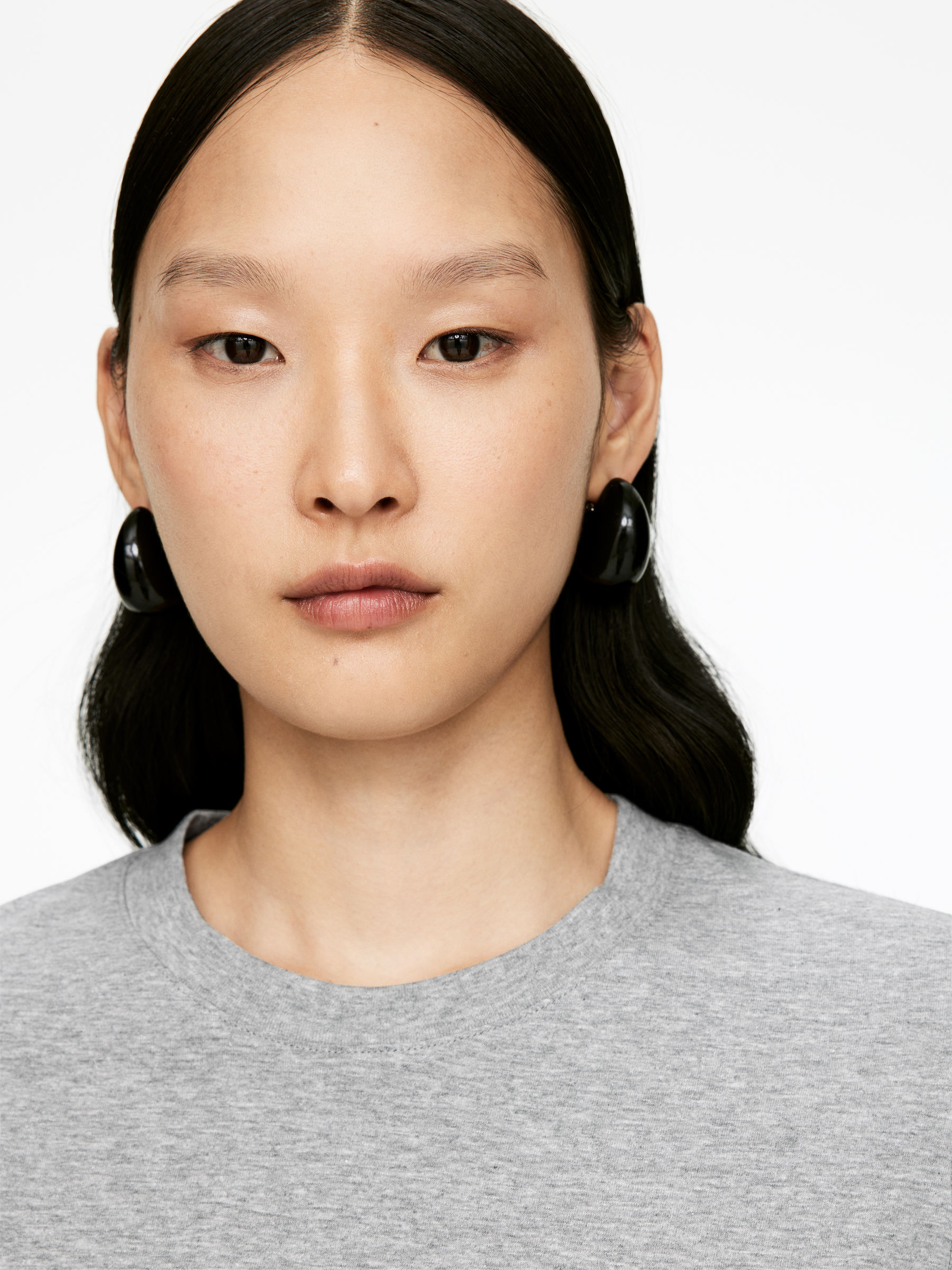 LILY Charakteristisches T-Shirt - Graumeliert - Regular Fit - Damen - StillMedia/Lookbook - 38