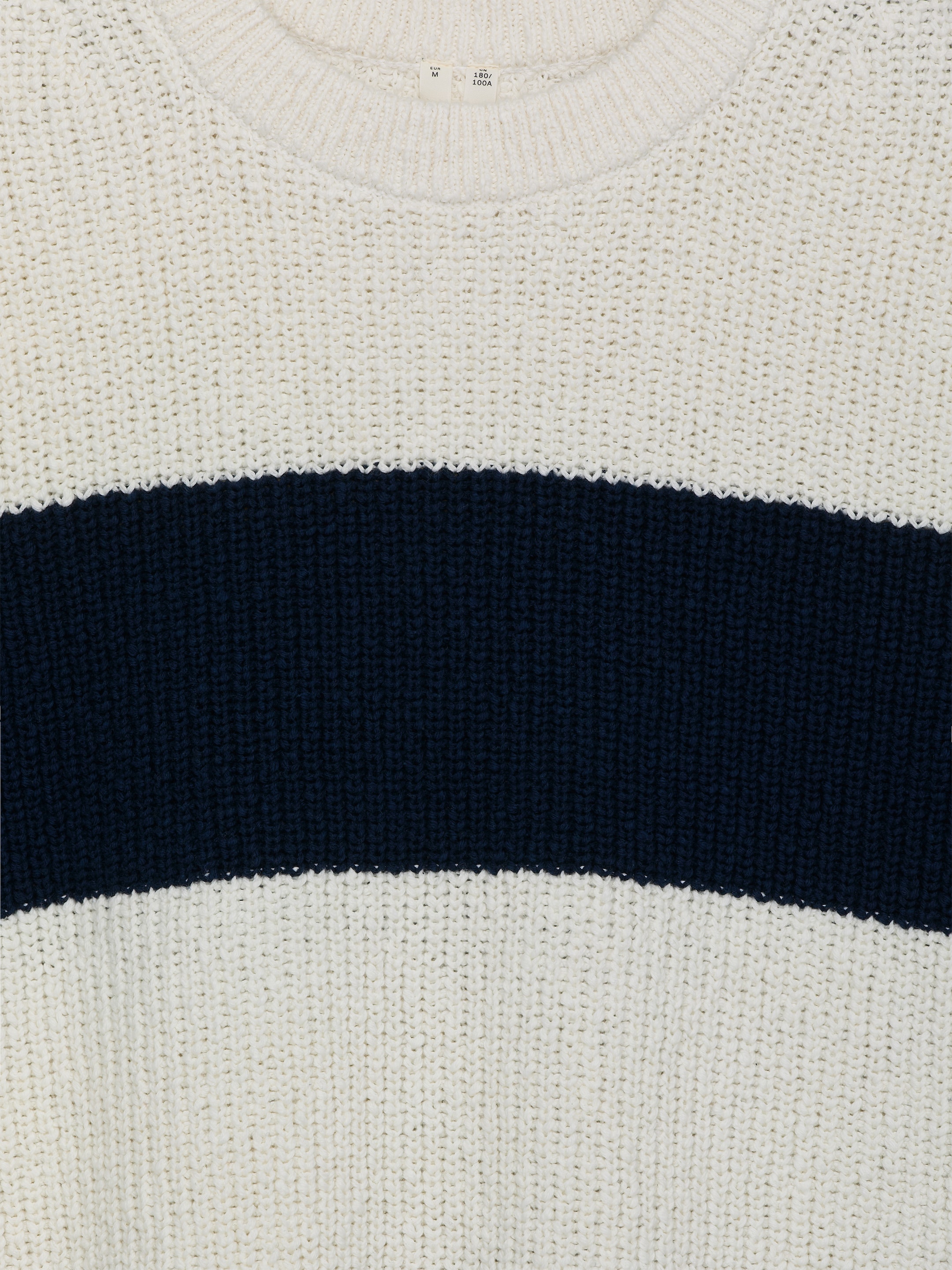 Cotton Bouclé Jumper - Off White/Dark Blue - Relaxed fit - Men - StillMedia/DescriptiveStillLife - 1