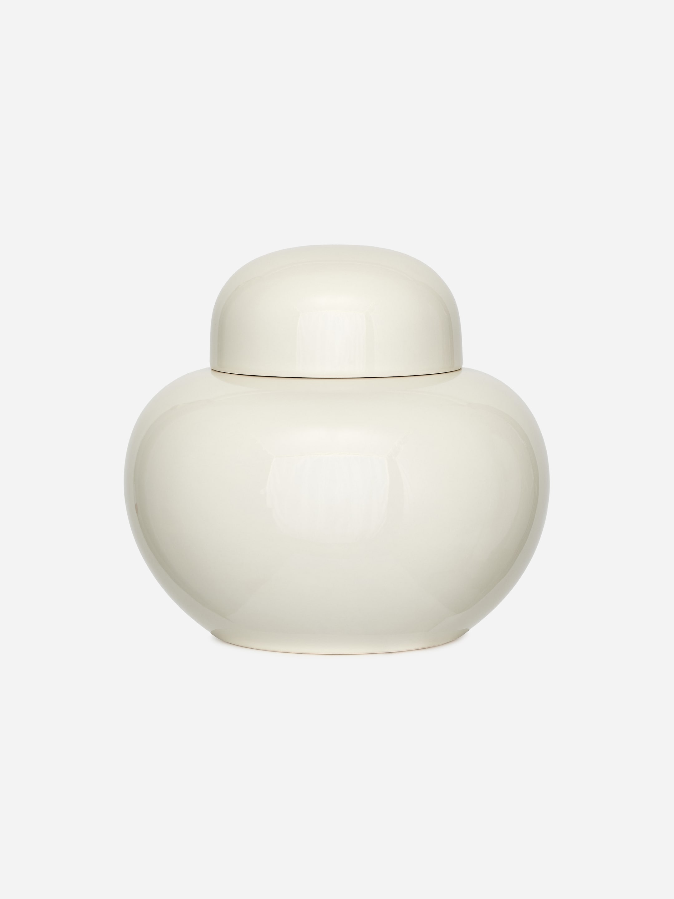 Earthenware Container with Lid-#E8E4D5-17525