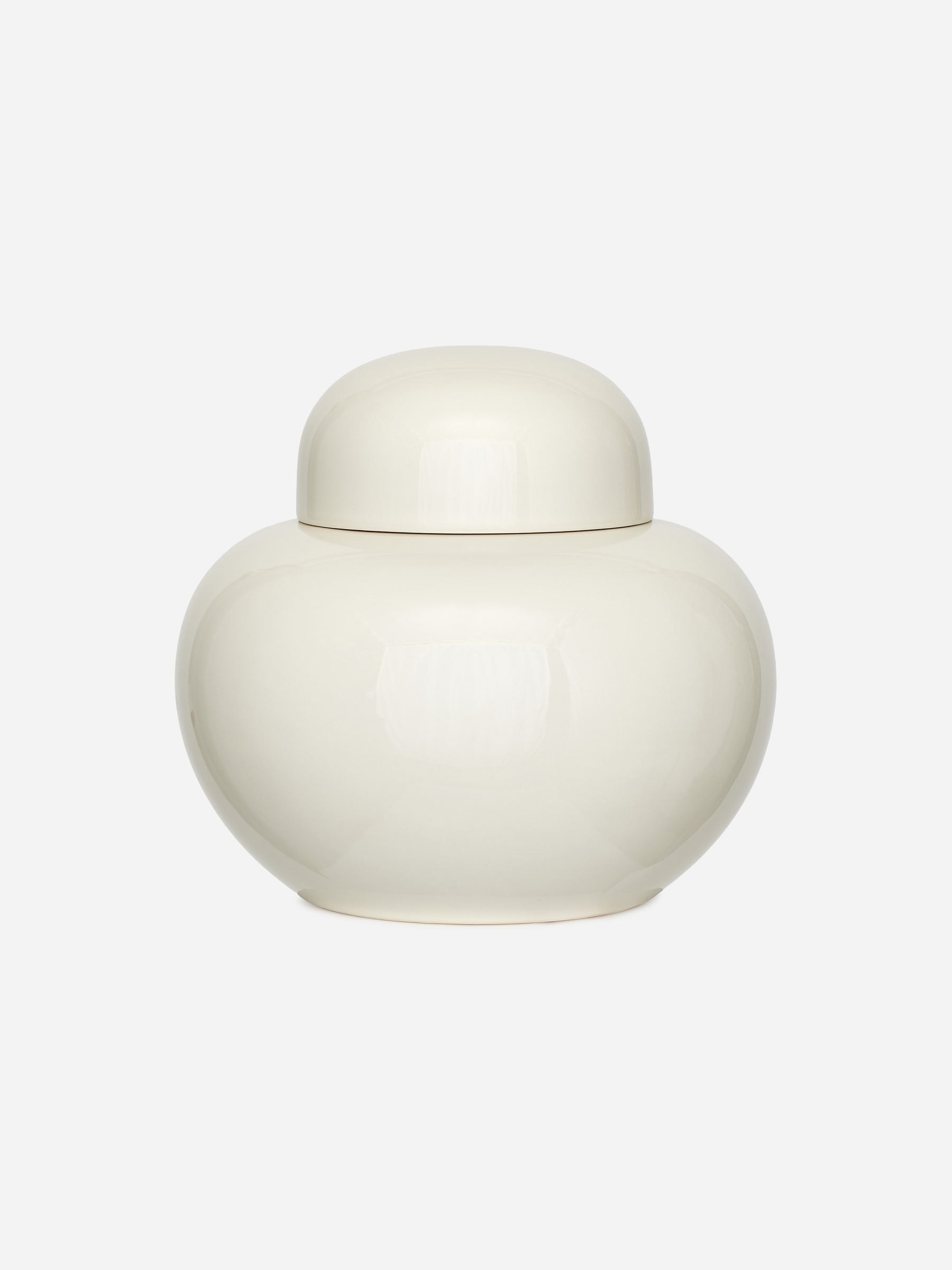 Earthenware Container with Lid-#E8E4D5-17525