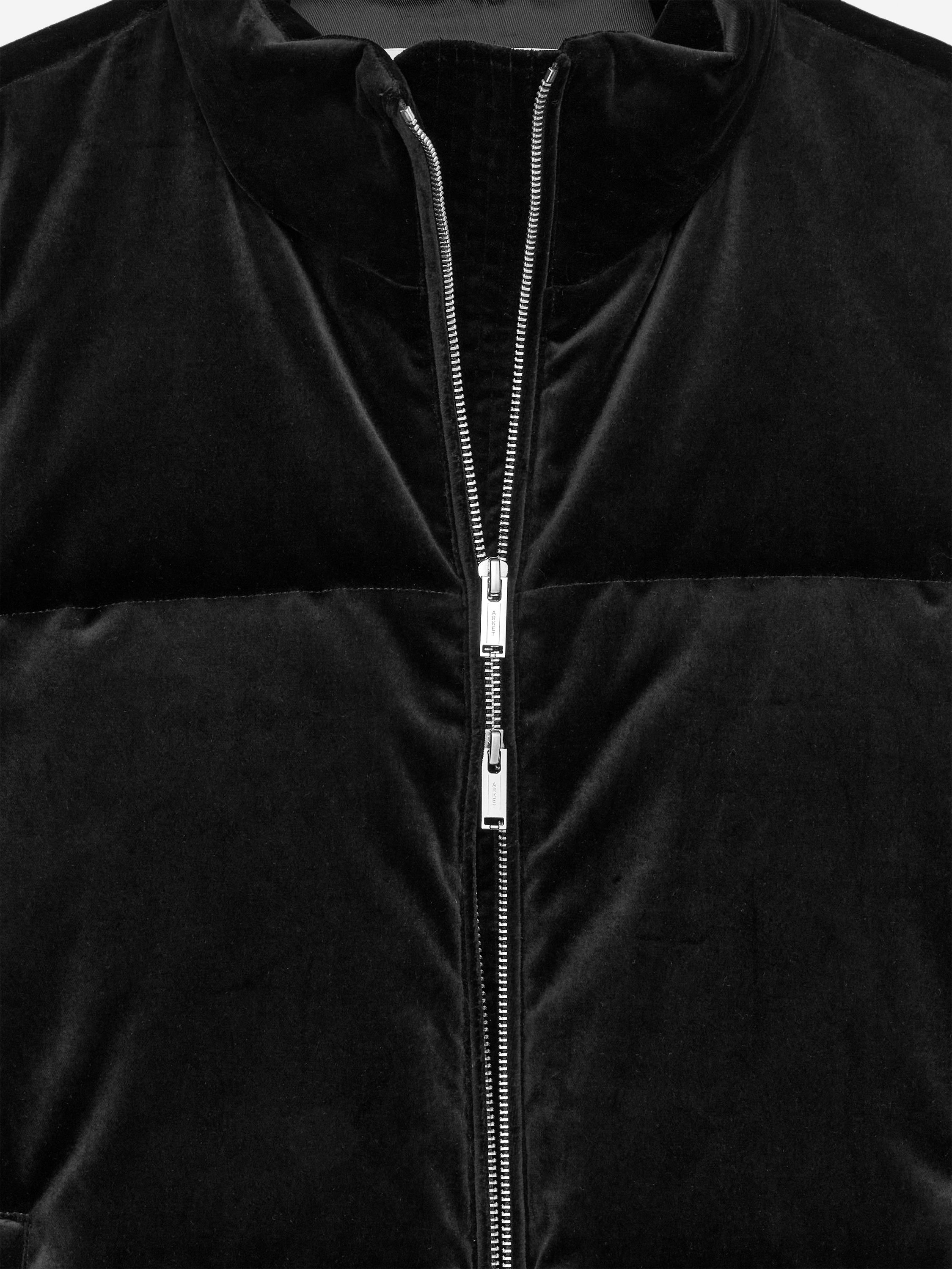 Velvet Puffer Jacket - Black - Regular fit - Women - StillMedia/DescriptiveDetail - 2