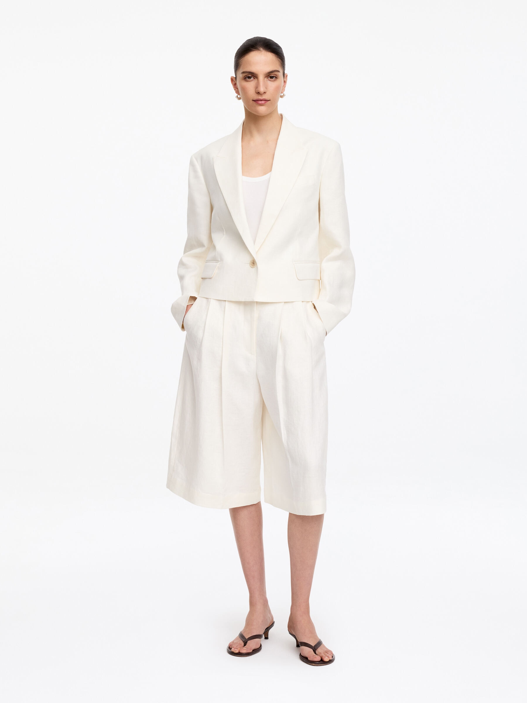 Blazer en lin-#F4F3E9-19564