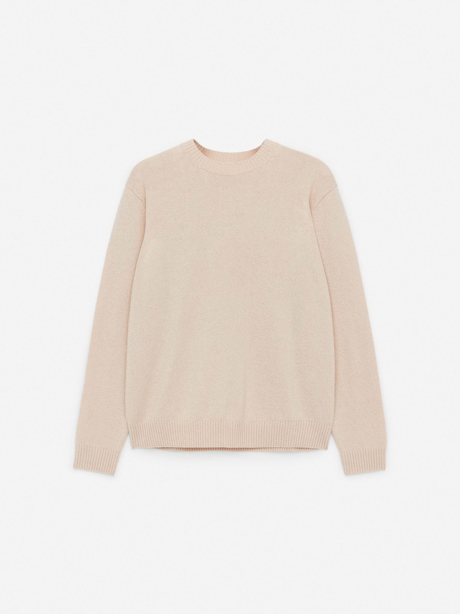 Pull en laine et coton - Blanc cassé/Vert foncé