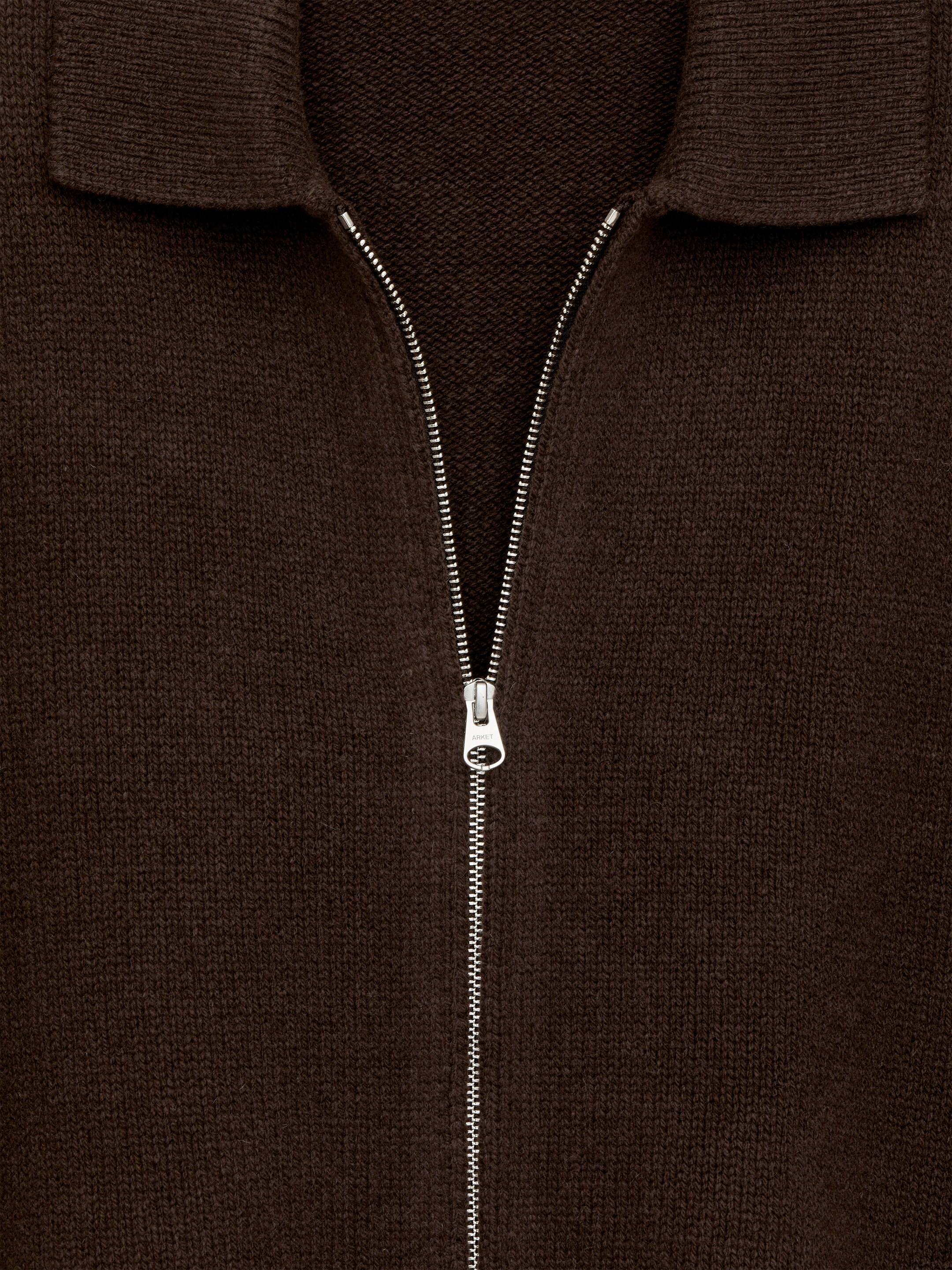 Vis større bilde: Ullcardigan med glidelås - Mørkebrun - HERRE | H&M NO 6