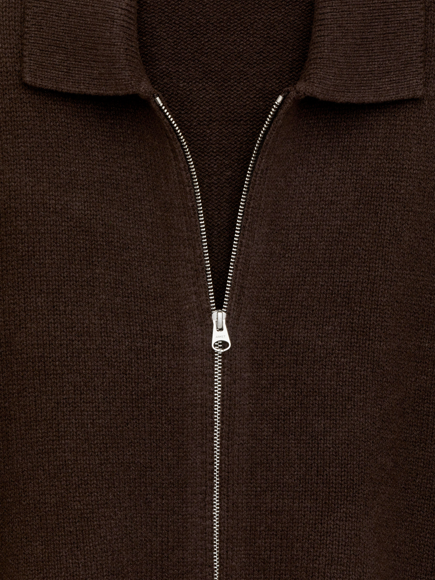 Wool Zip Cardigan - Dark Brown - Regular fit - Men - StillMedia/DescriptiveDetail - 1