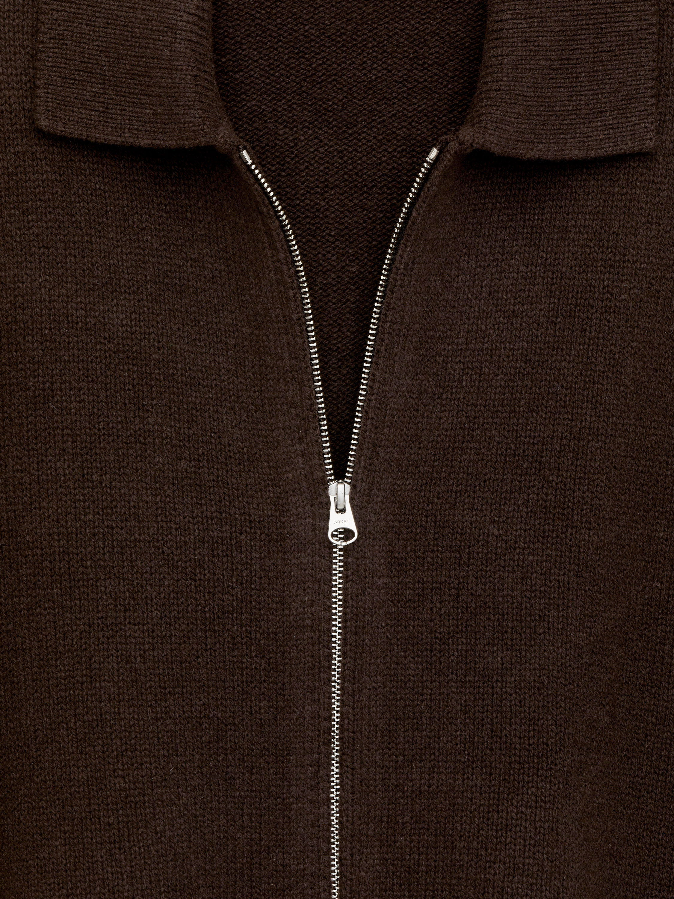 Wool Zip Cardigan - Dark Brown - Regular fit - Men - StillMedia/DescriptiveDetail - 1