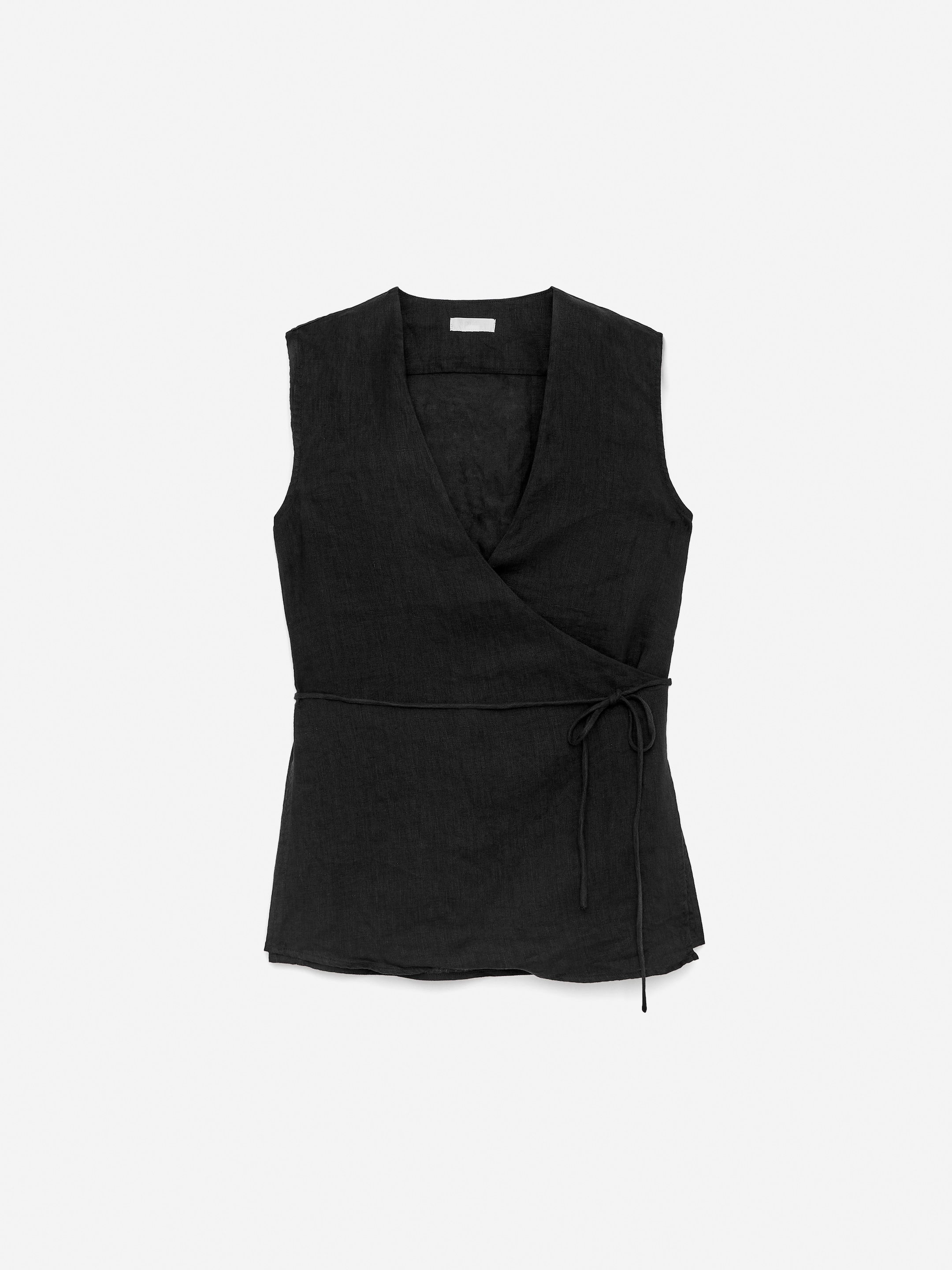 Haut cache-cœur en lin - Noir - Regular fit - Femme - StillMedia/DescriptiveStillLife - 1