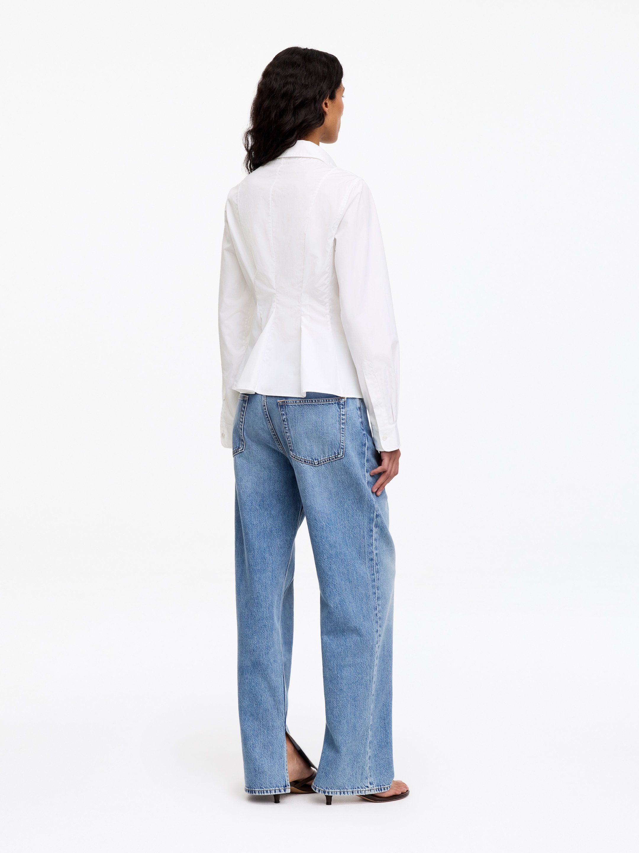 Camicia aderente in popeline di cotone - Bianco - Regular fit - Women - StillMedia/Lookbook - 8