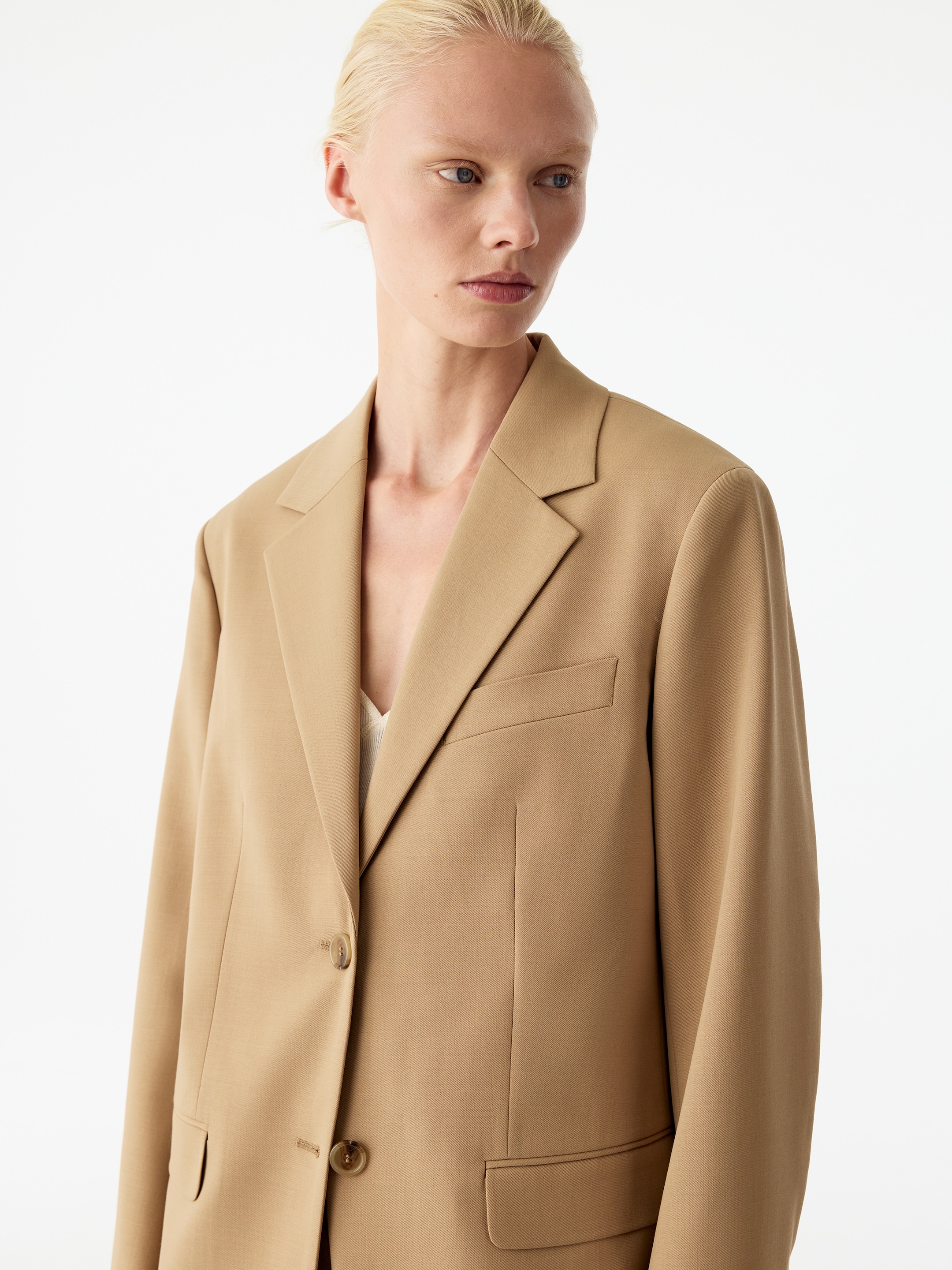 Marynarka oversize z mieszanki z wełną - Beżowy - Fason swobodny - women - StillMedia/Lookbook - 11