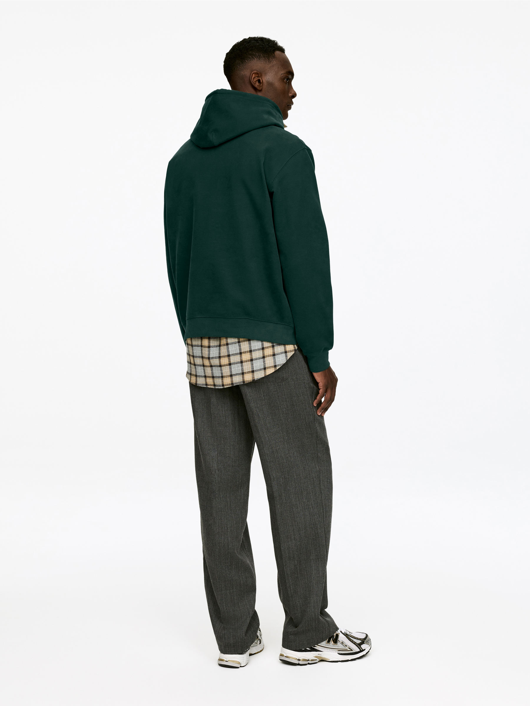 Hooded Sweatshirt - Dark Green - Regular fit - Men - StillMedia/Lookbook - 4