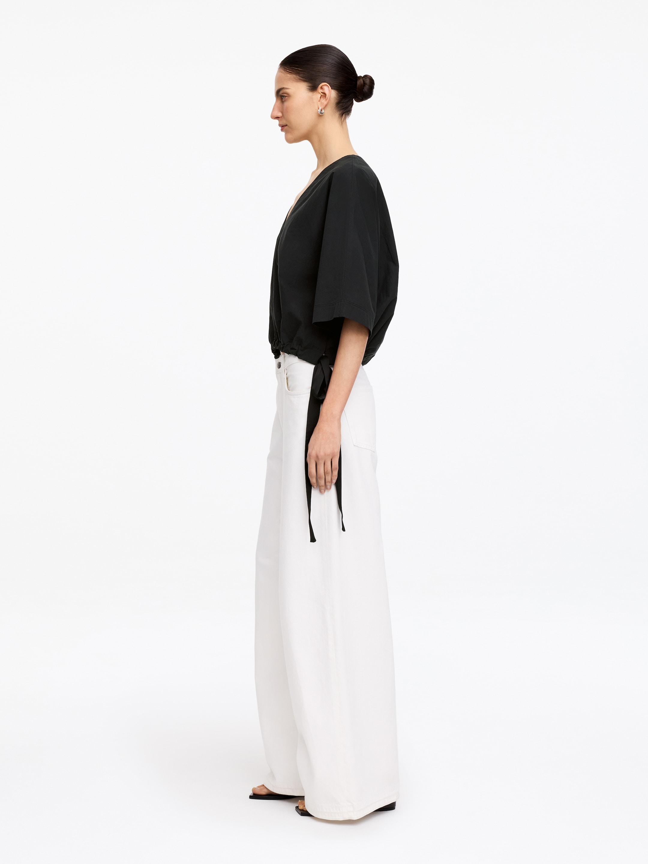 Baumwolloberteil mit Kordelzug - Schwarz - Loose Fit - Damen - StillMedia/Lookbook - 3