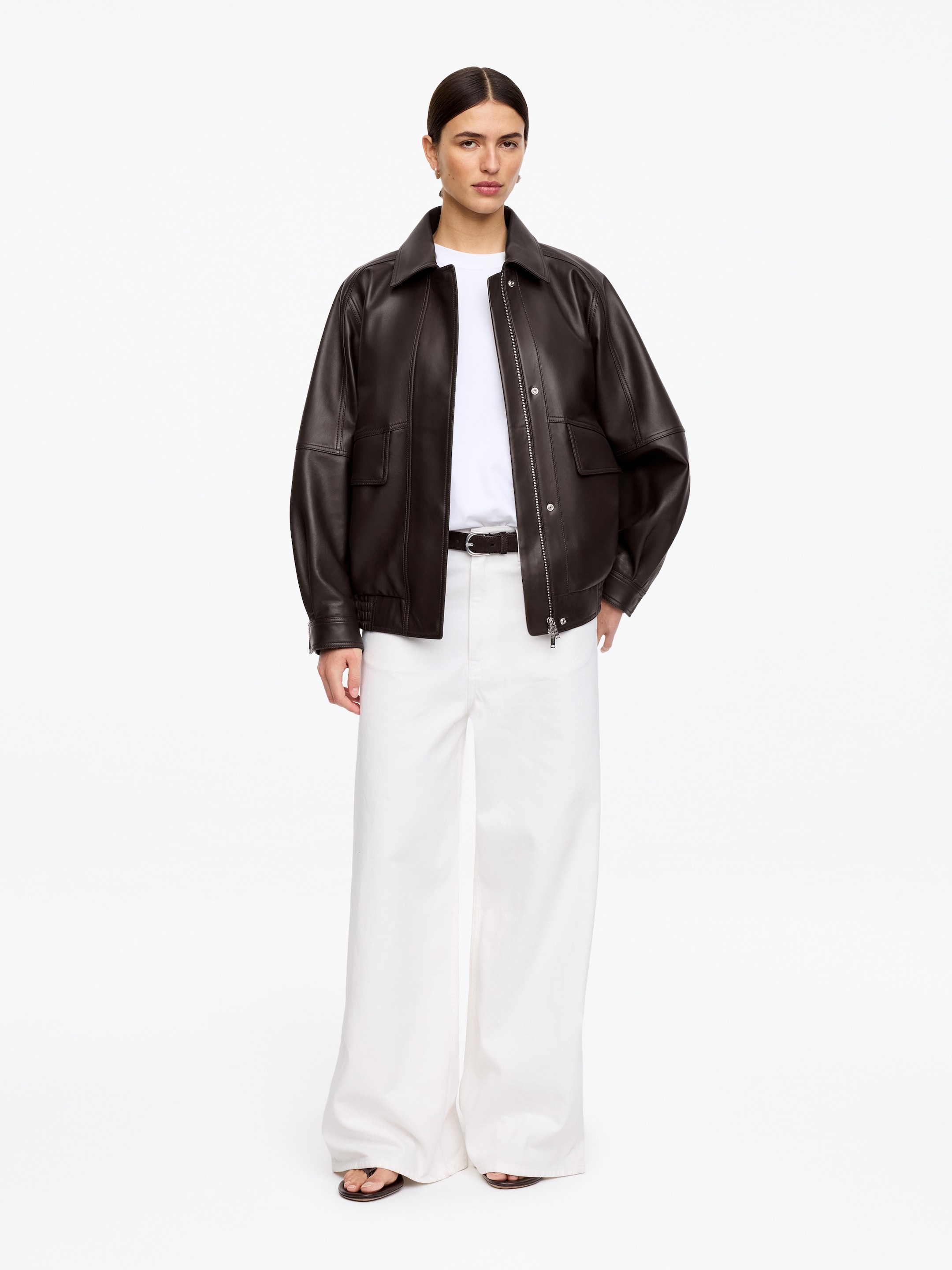 Relaxed Leather Jacket-#423734-18552