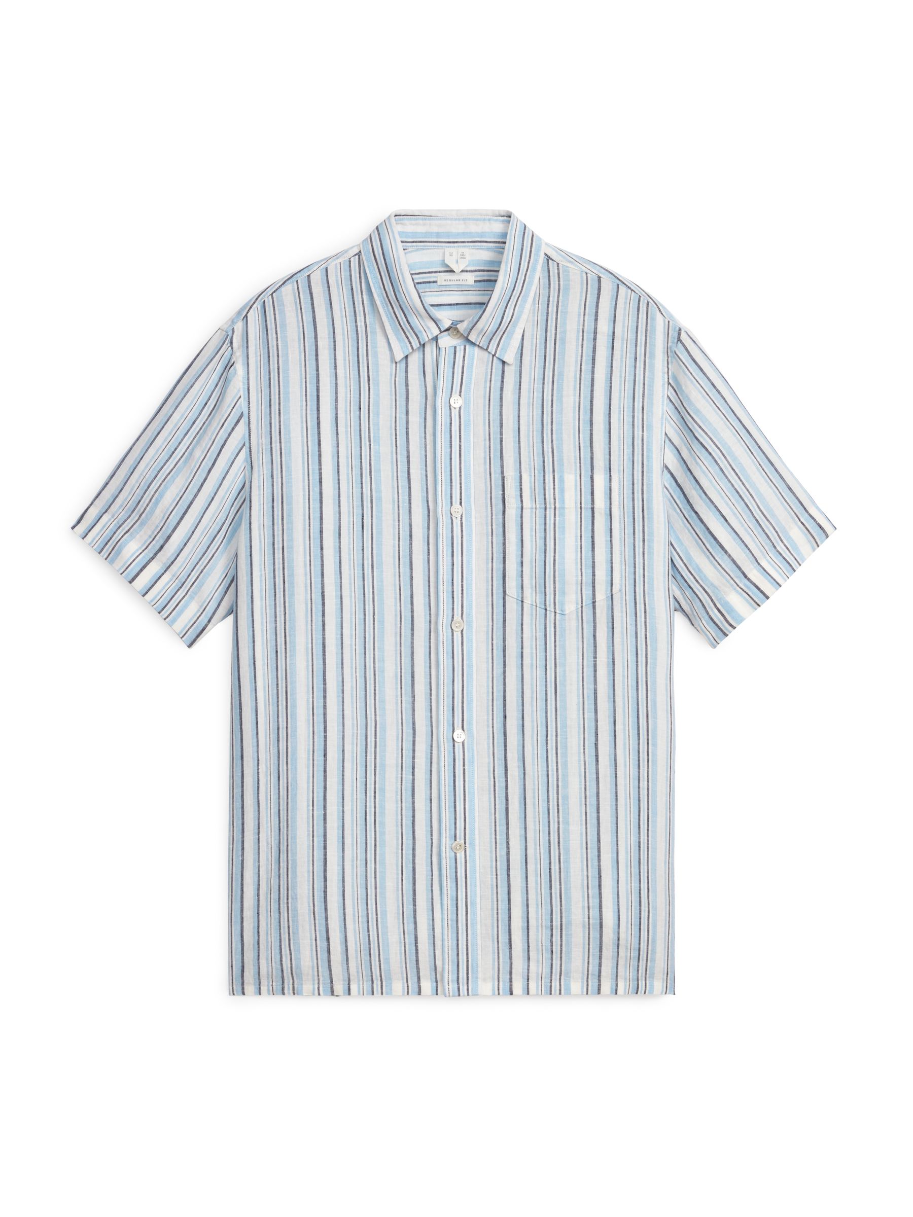 Kurzarmhemd aus Leinen - Blau/braun - Regular Fit - Herren - StillMedia/DescriptiveStillLife - 1