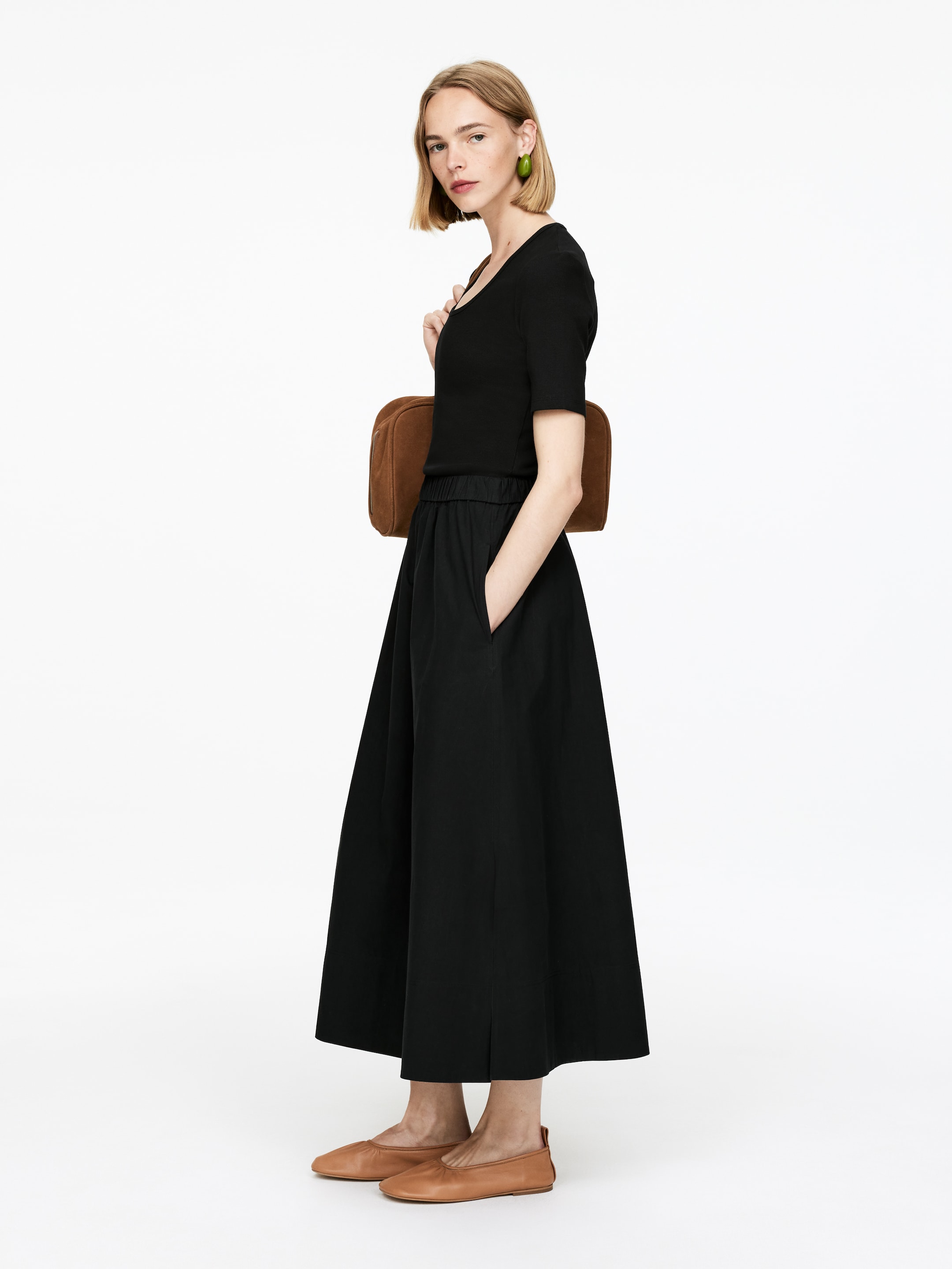 Agrandir l'image: Jupe trapèze en coton - Noir - FEMME | H&M FR 3
